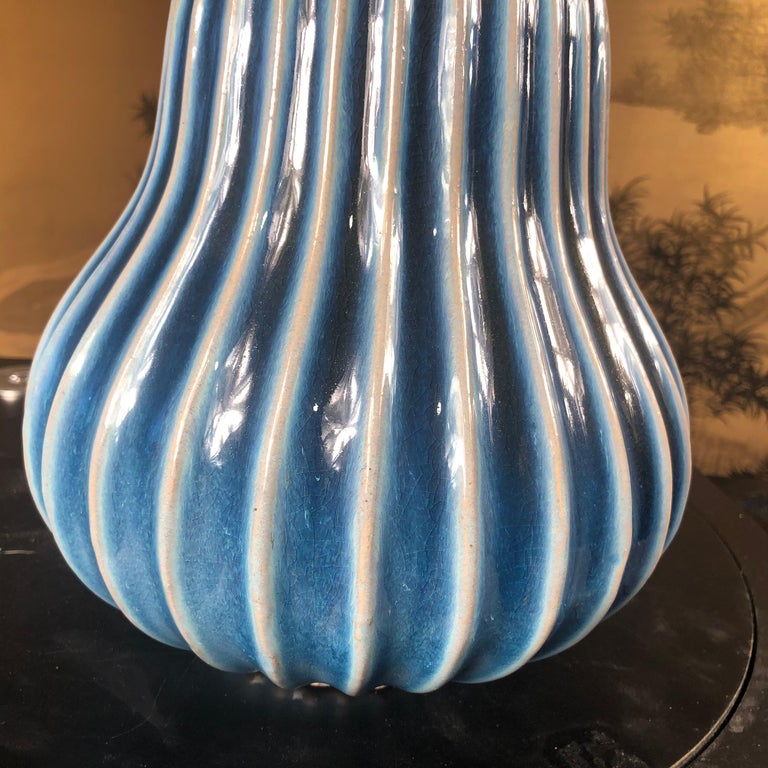 Japanese Large Antique Blue and White Gourd Vase at 1stDibs