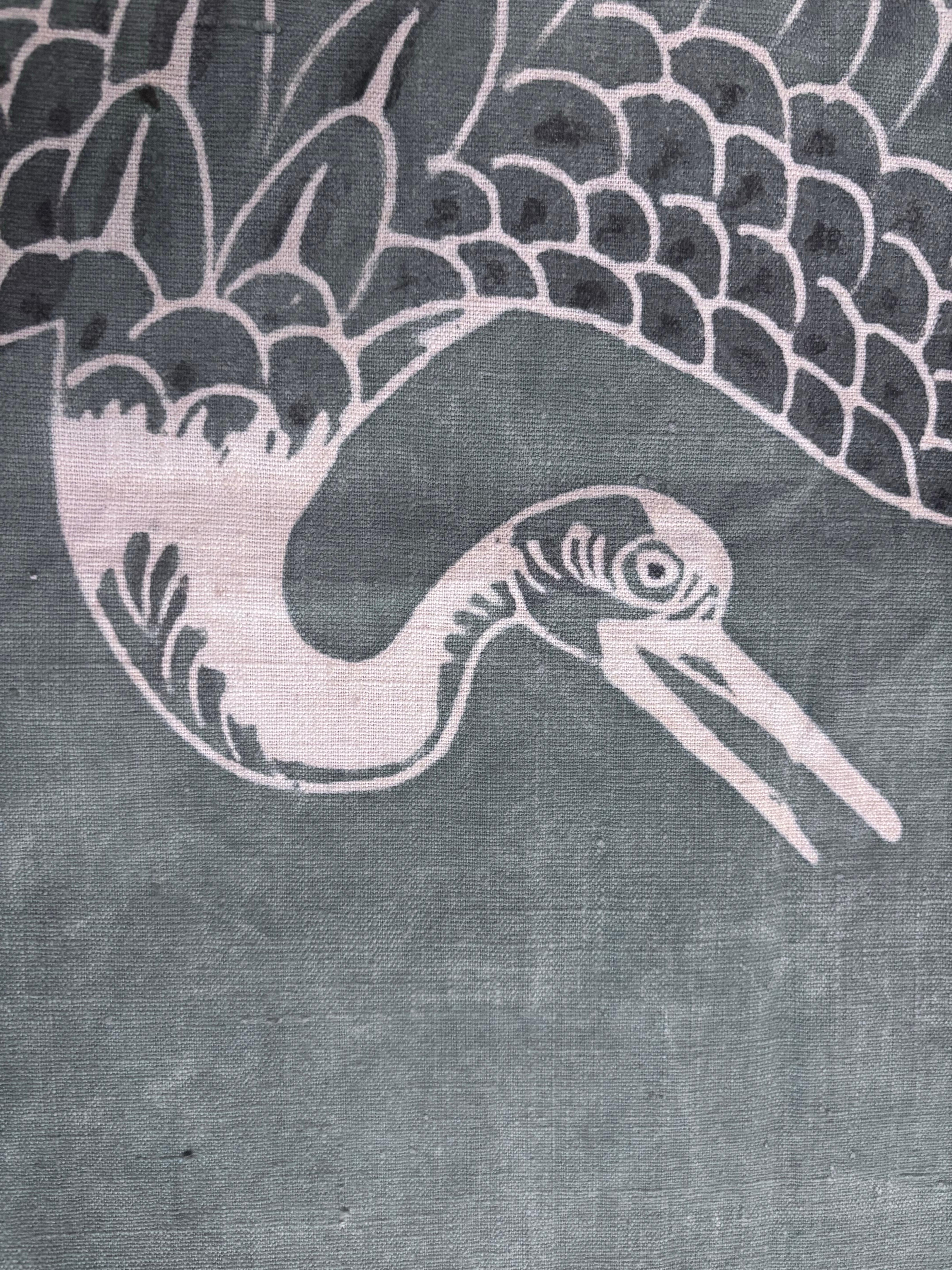 Textile Bleu japonais ancien  Rideau pour la bonheur et la longévité en vente