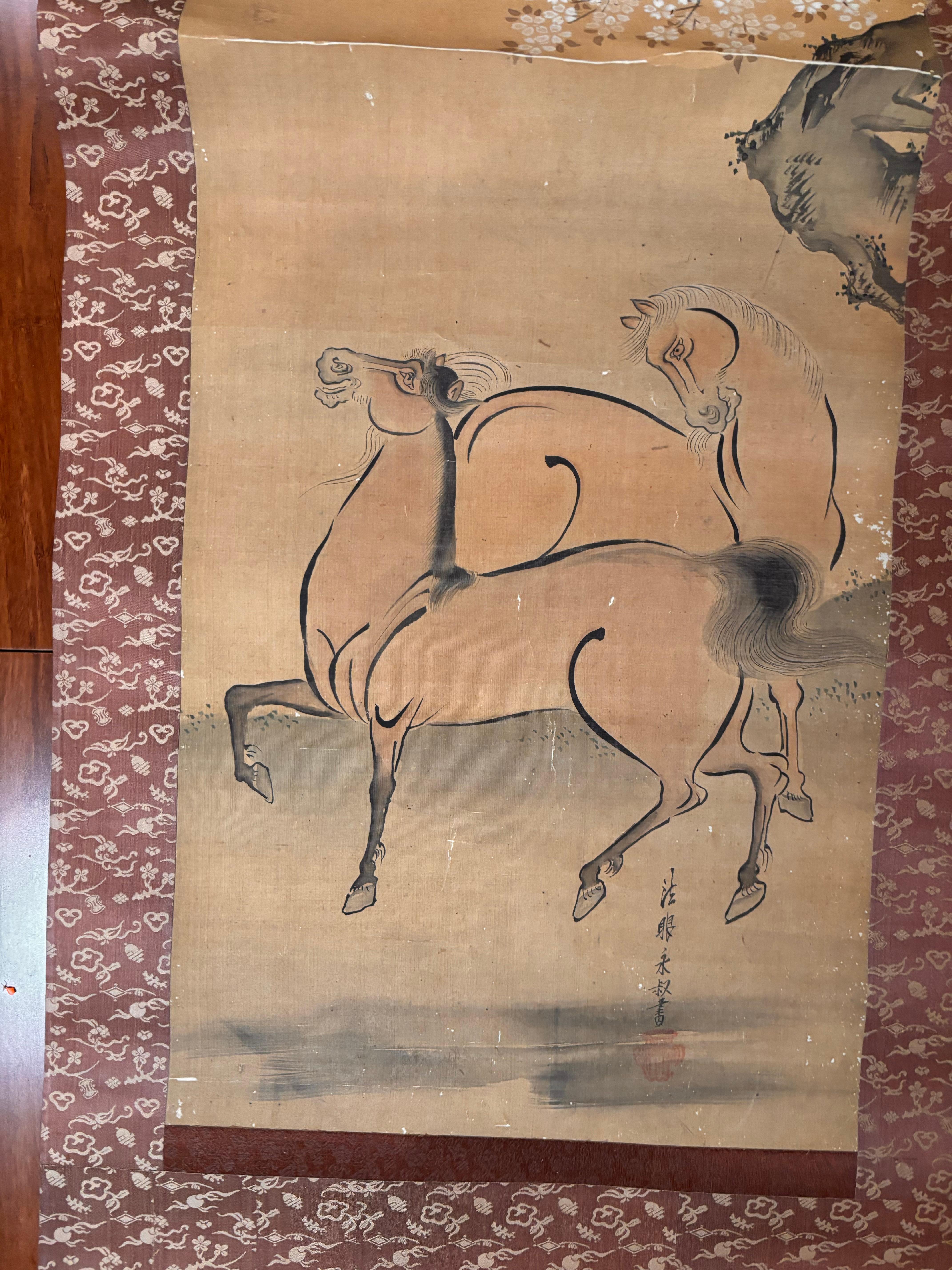 19th Century Japanese Antique Bold Hand-Painted 