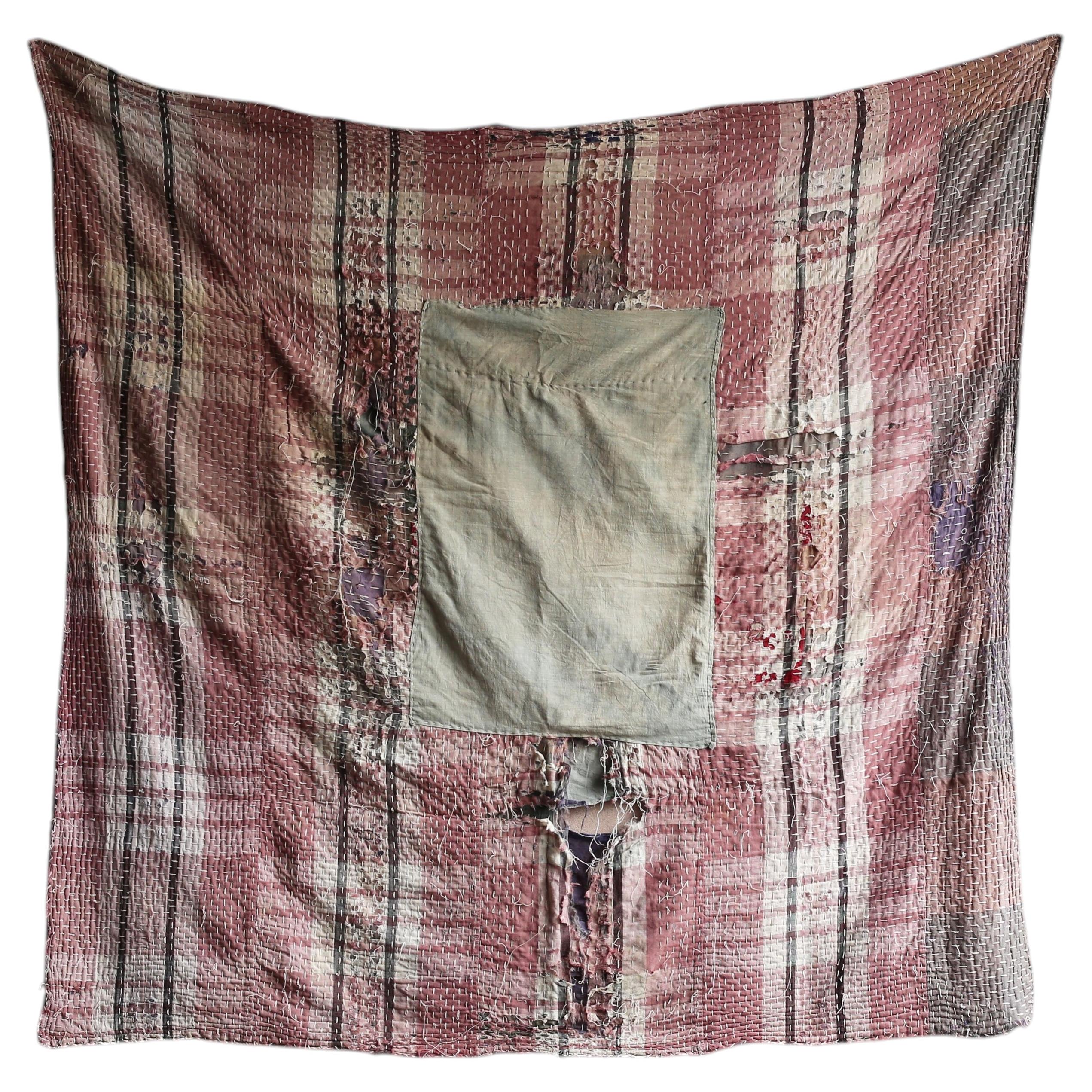 Japanese Antique Boro Textile 1900s-1940s / Abstract Art Wabi Sabi