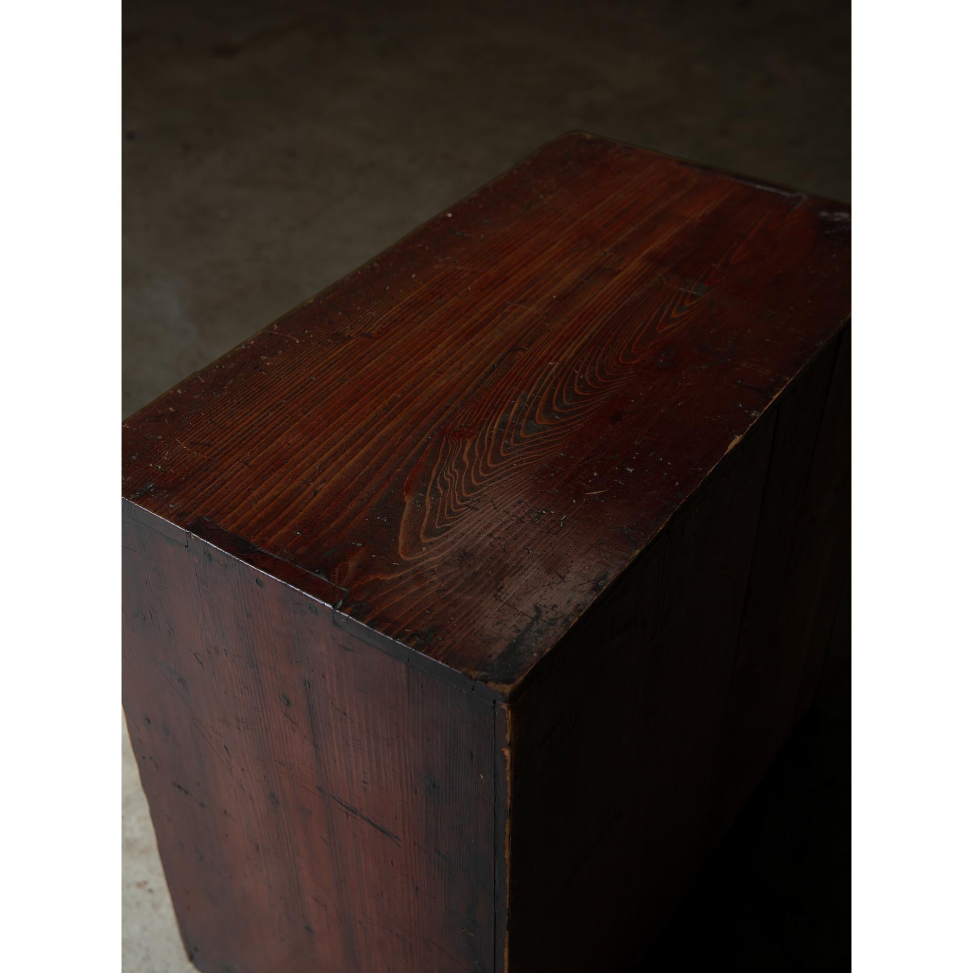 1850s-60s Japanese antique box chest of drawers, Edo era. wabi sabi urushi tansu in vendita 9