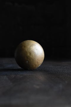 Japanese Antique Brass Sphere 1900s-1940s / Sculpture Wabi Sabi Object