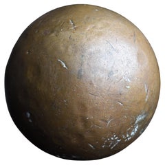 Japanese Antique Brass Sphere 1900s-1940s / Sculpture Wabi Sabi Object