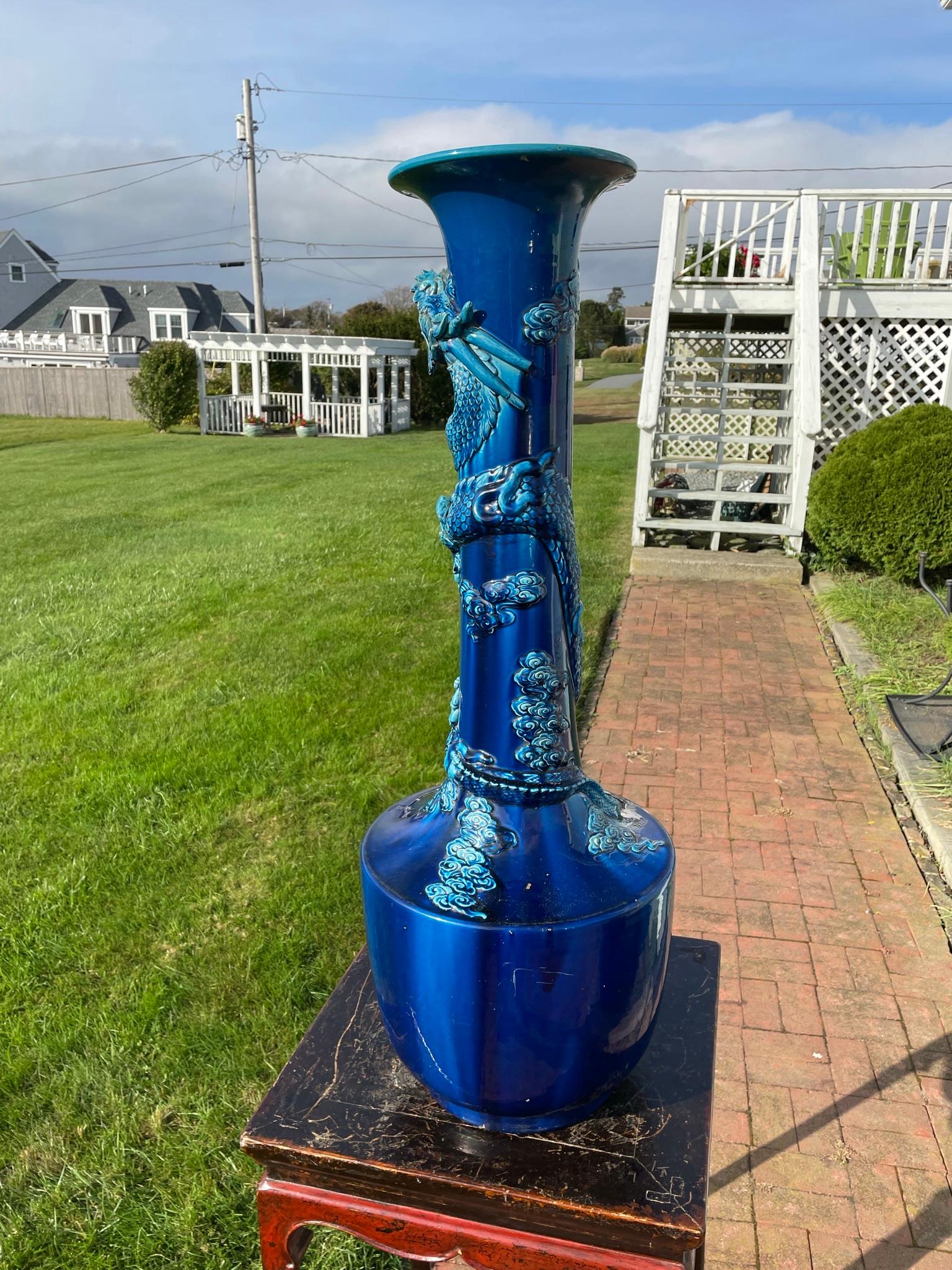 blue dragon designer vase