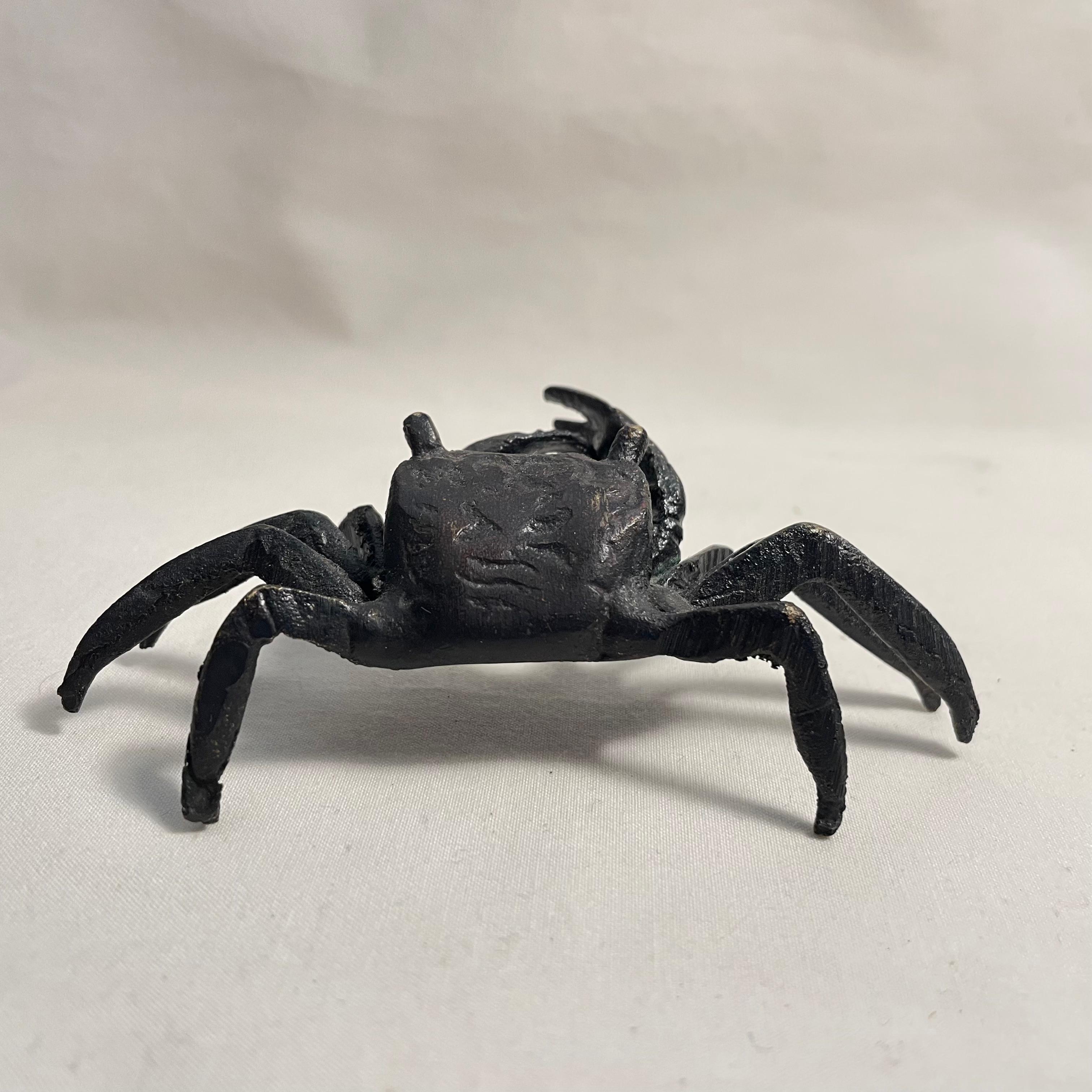Japanese Antique Bronze Crabe 1930-40s Showa era For Sale 2