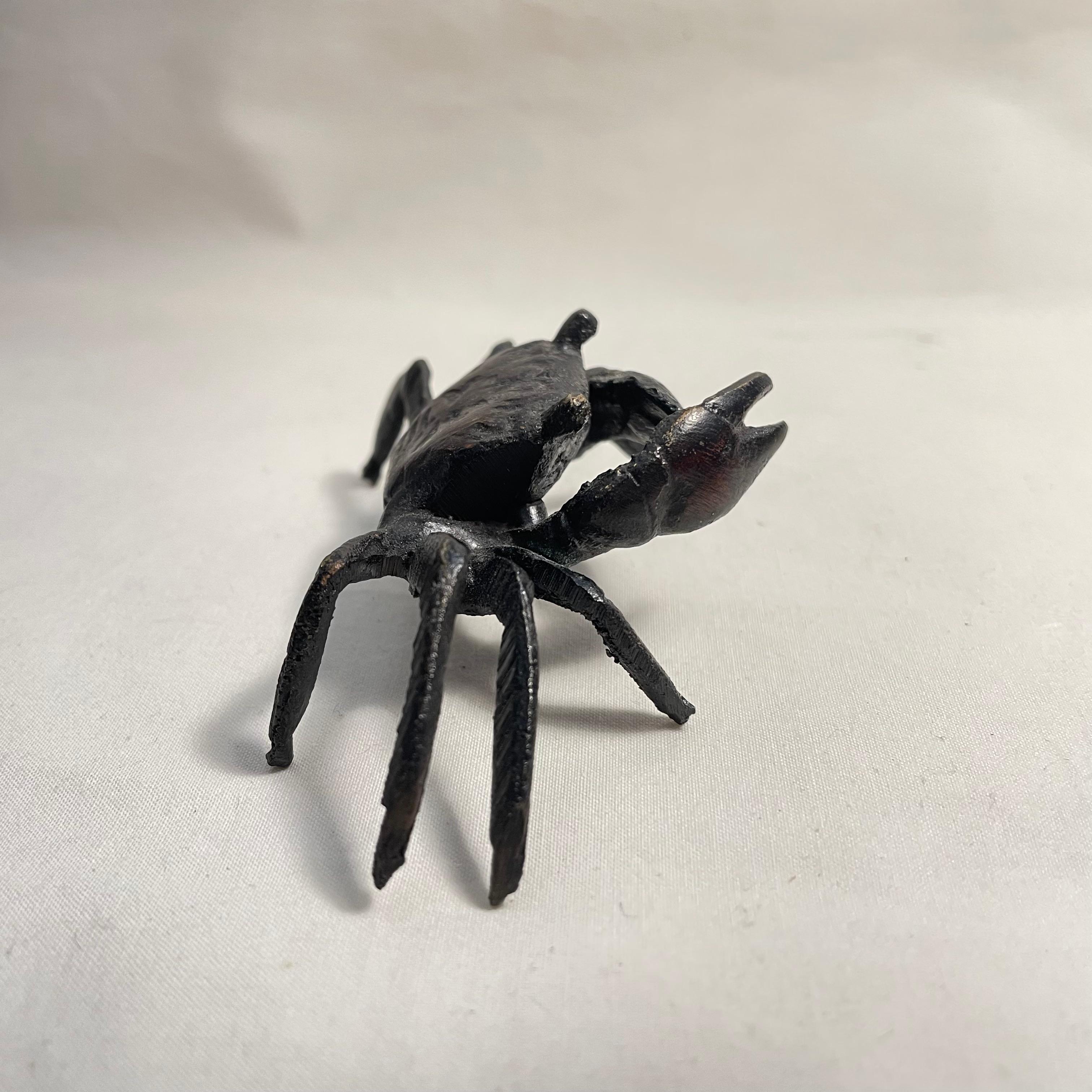 Japanese Antique Bronze Crabe 1930-40s Showa era For Sale 3