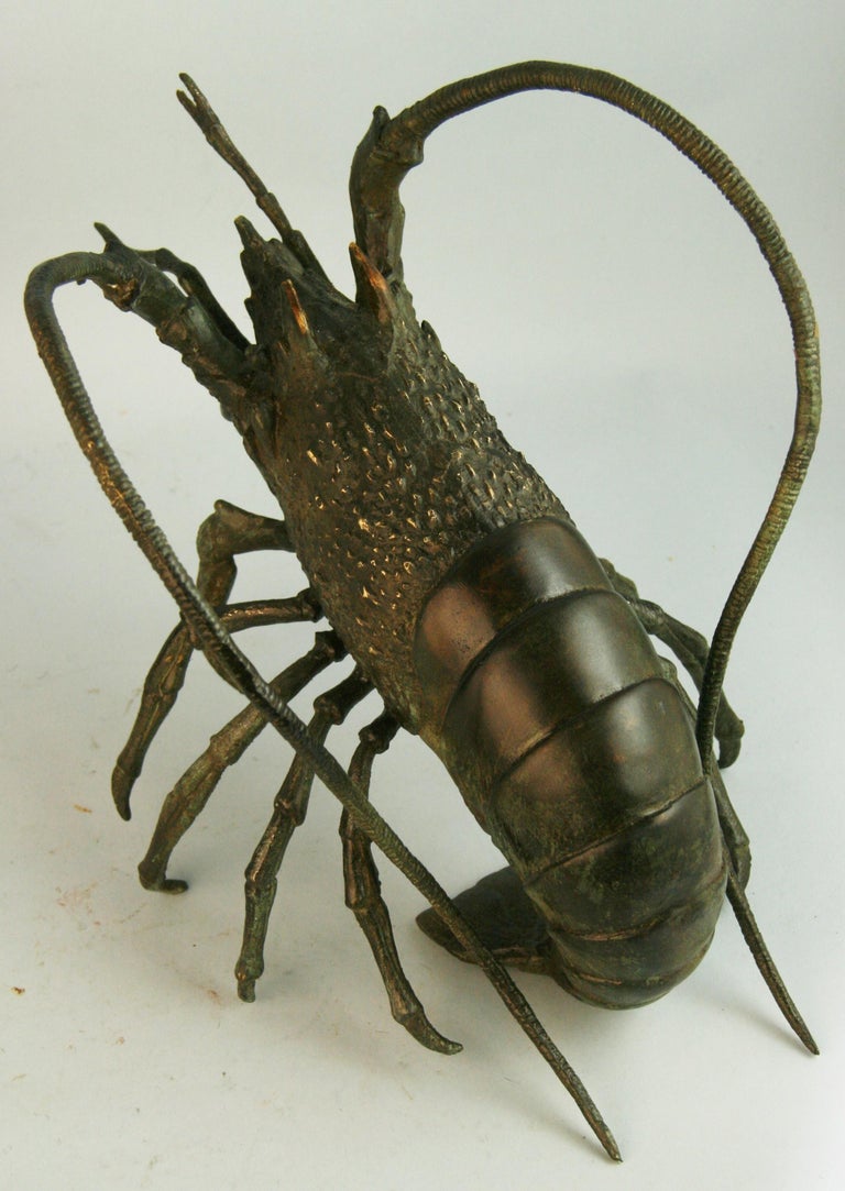 Japanese Antique Bronze Jumbo Lobster For Sale 8