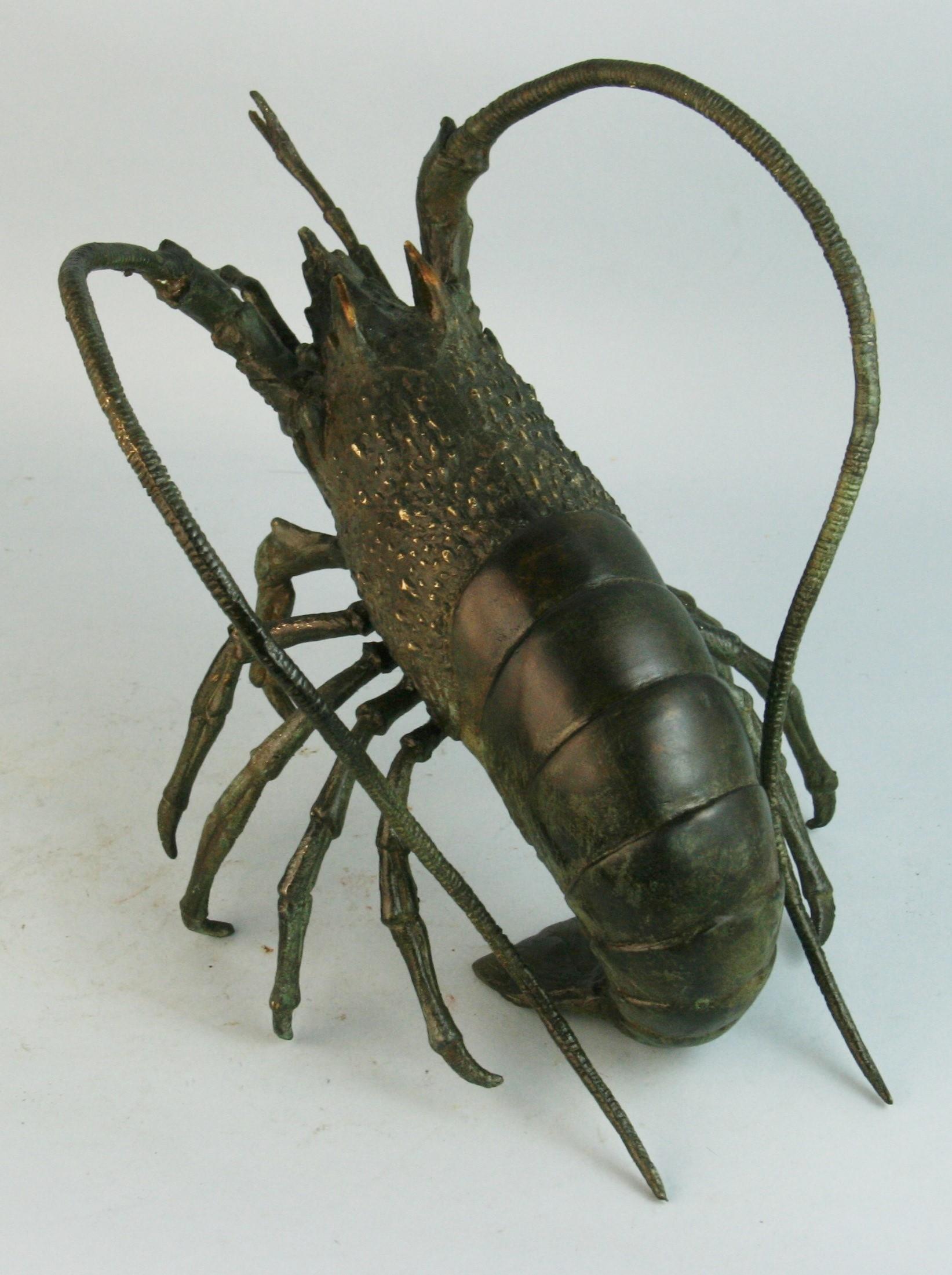 Mid-20th Century Japanese Antique Bronze Jumbo Lobster
