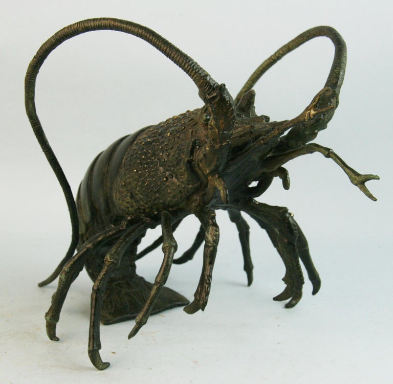 Japanese Antique Bronze Jumbo Lobster For Sale 2