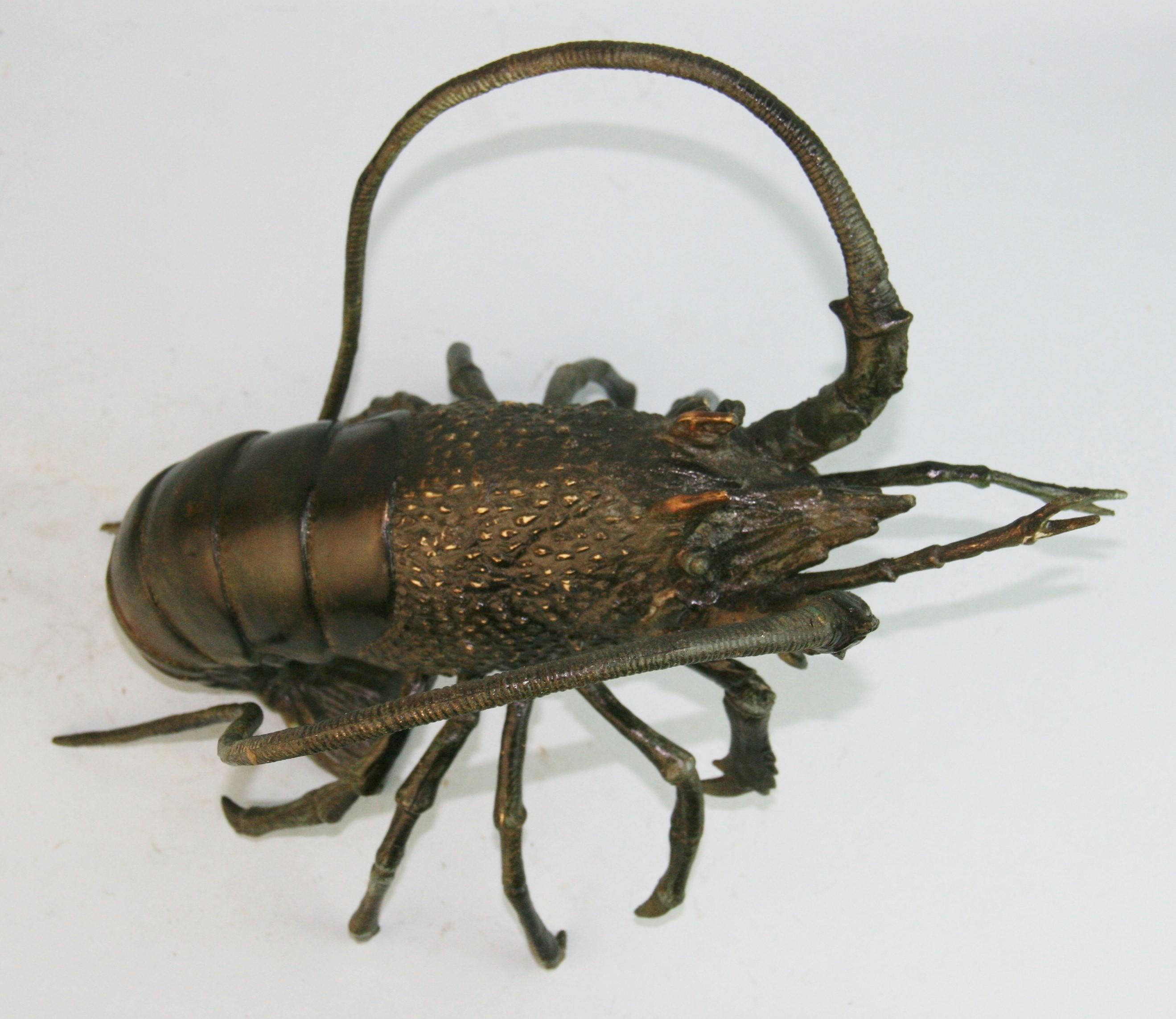 Japanese Antique Bronze Jumbo Lobster 3