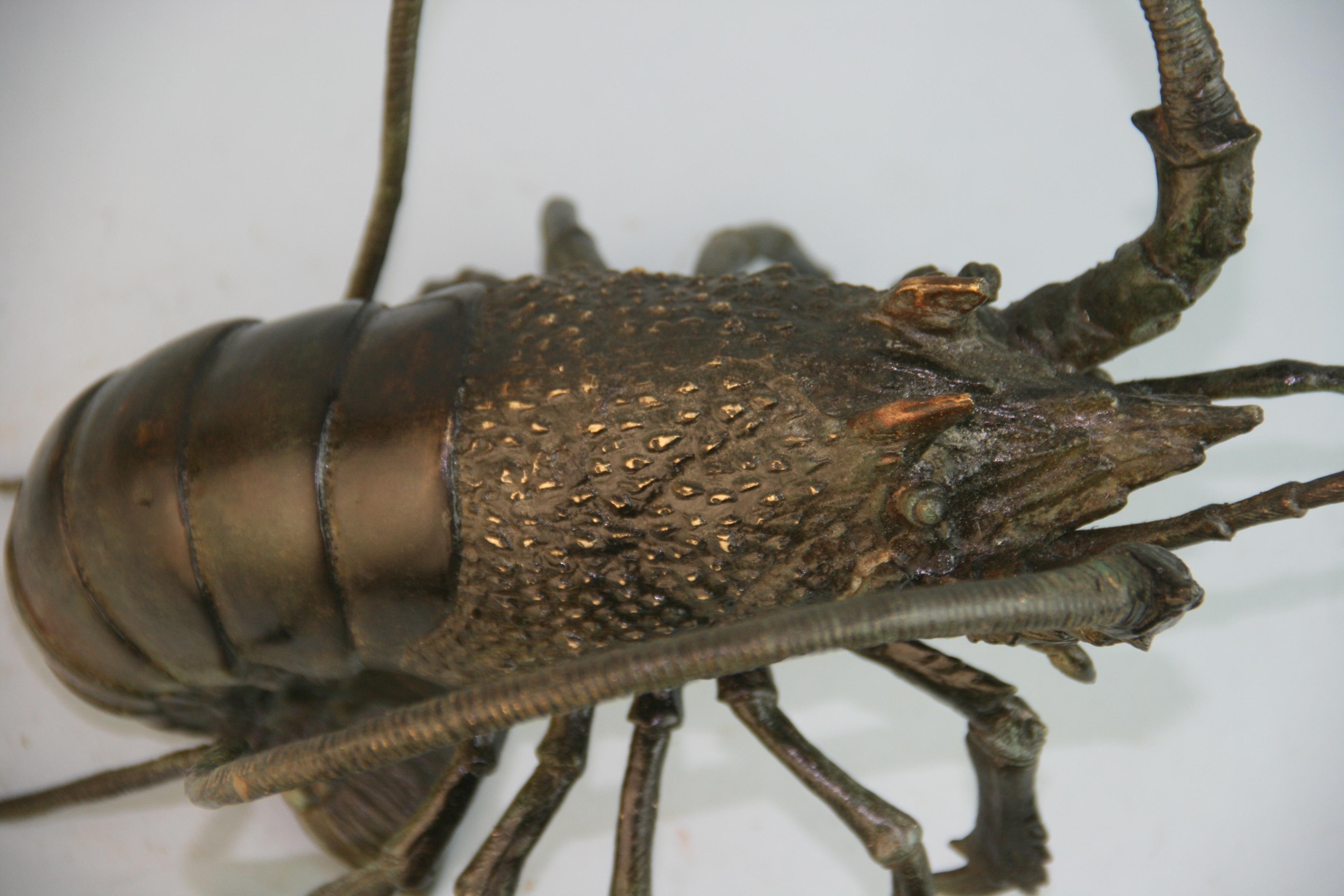 Japanese Antique Bronze Jumbo Lobster 3