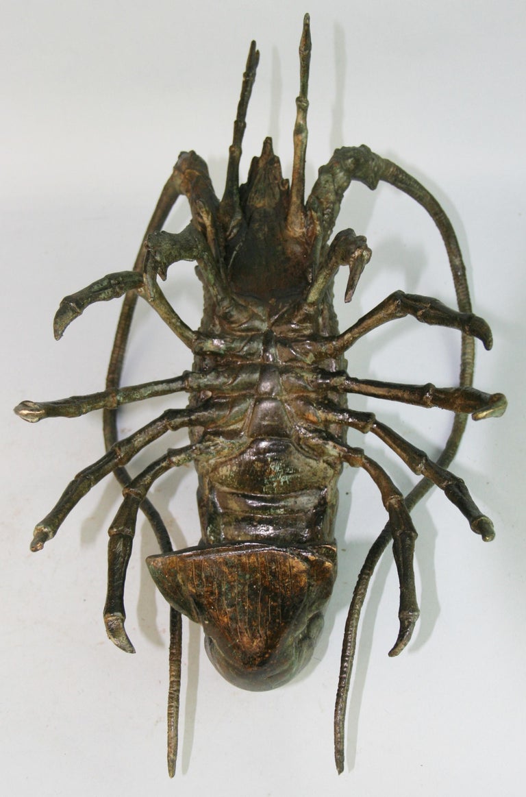 Japanese Antique Bronze Jumbo Lobster For Sale 5