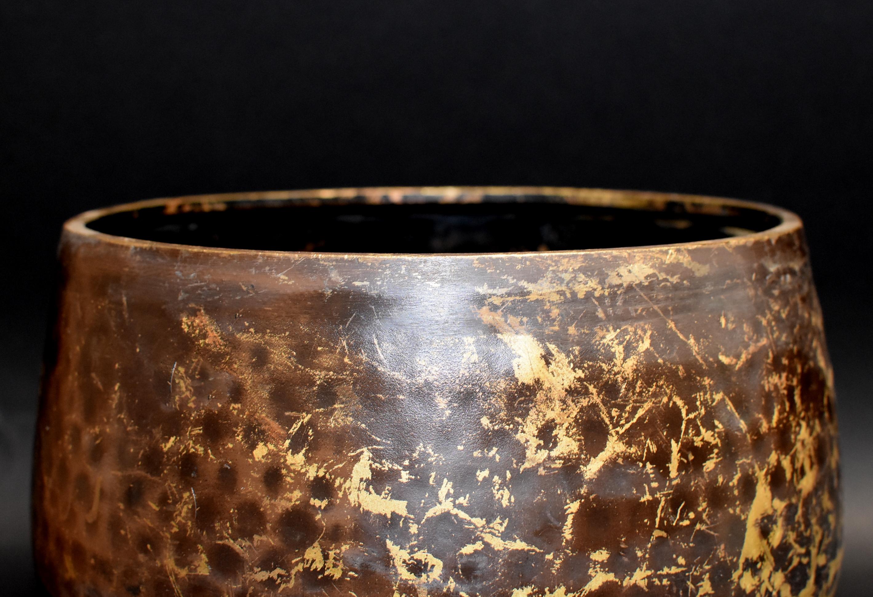 Japanese Antique Bronze Singing Bowl Hand-Hammered Large 4
