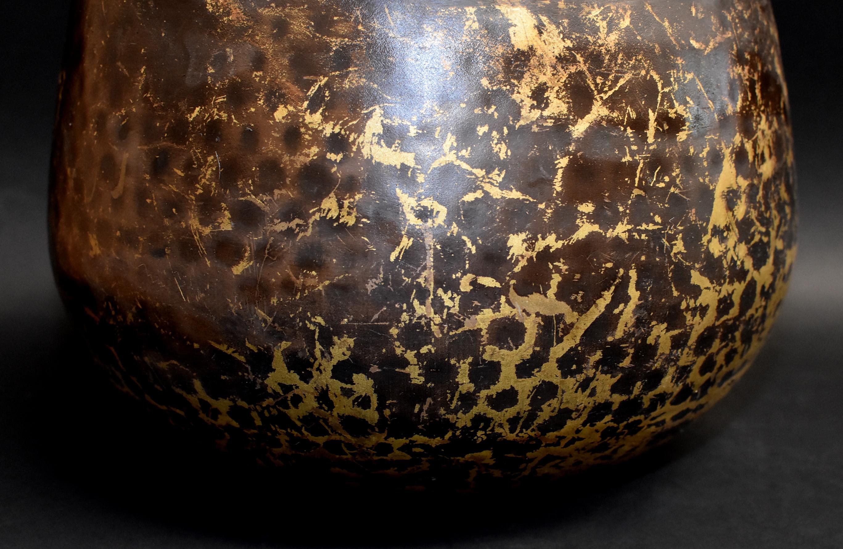 Japanese Antique Bronze Singing Bowl Hand-Hammered Large 6