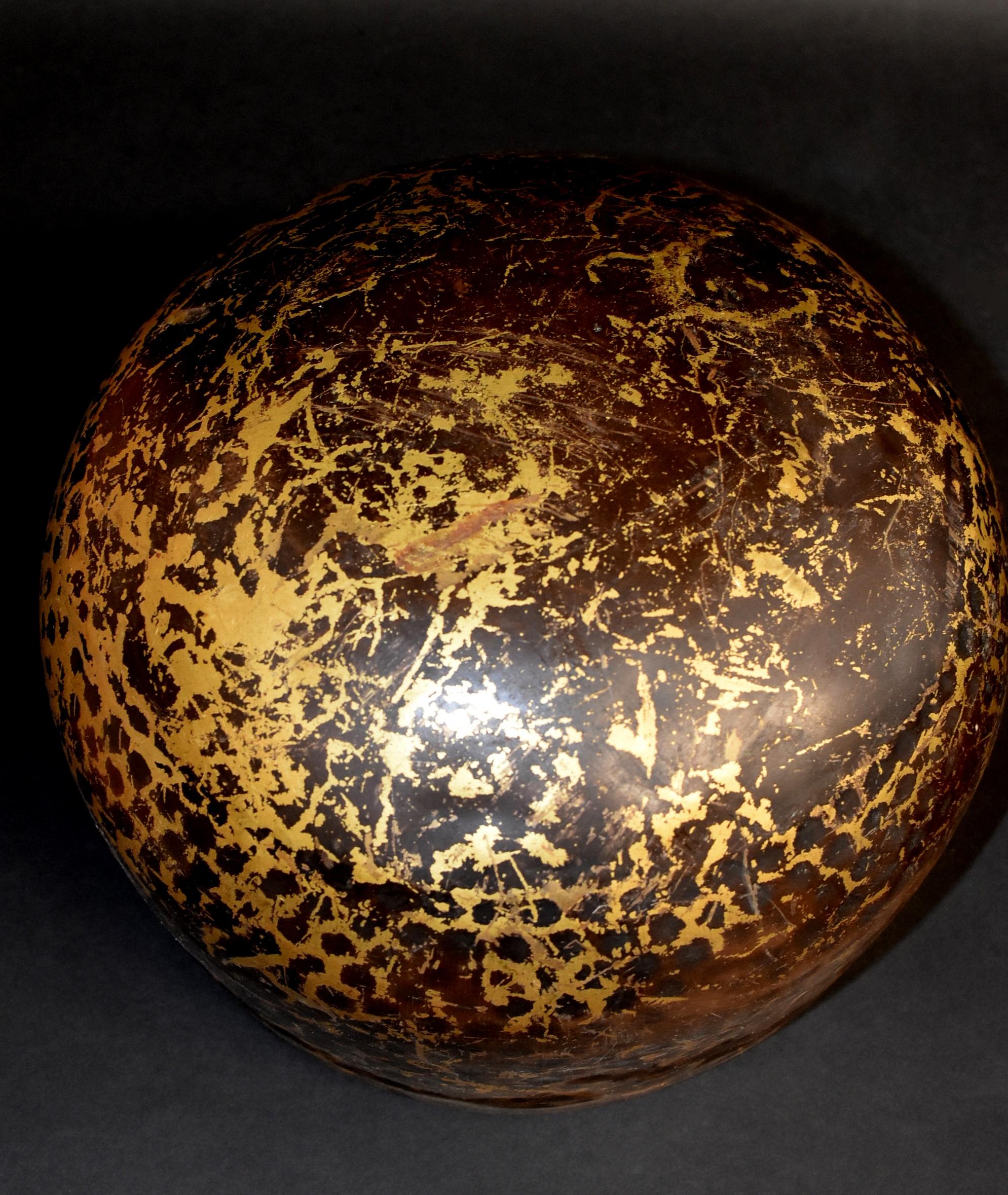 Japanese Antique Bronze Singing Bowl Hand-Hammered Large 8