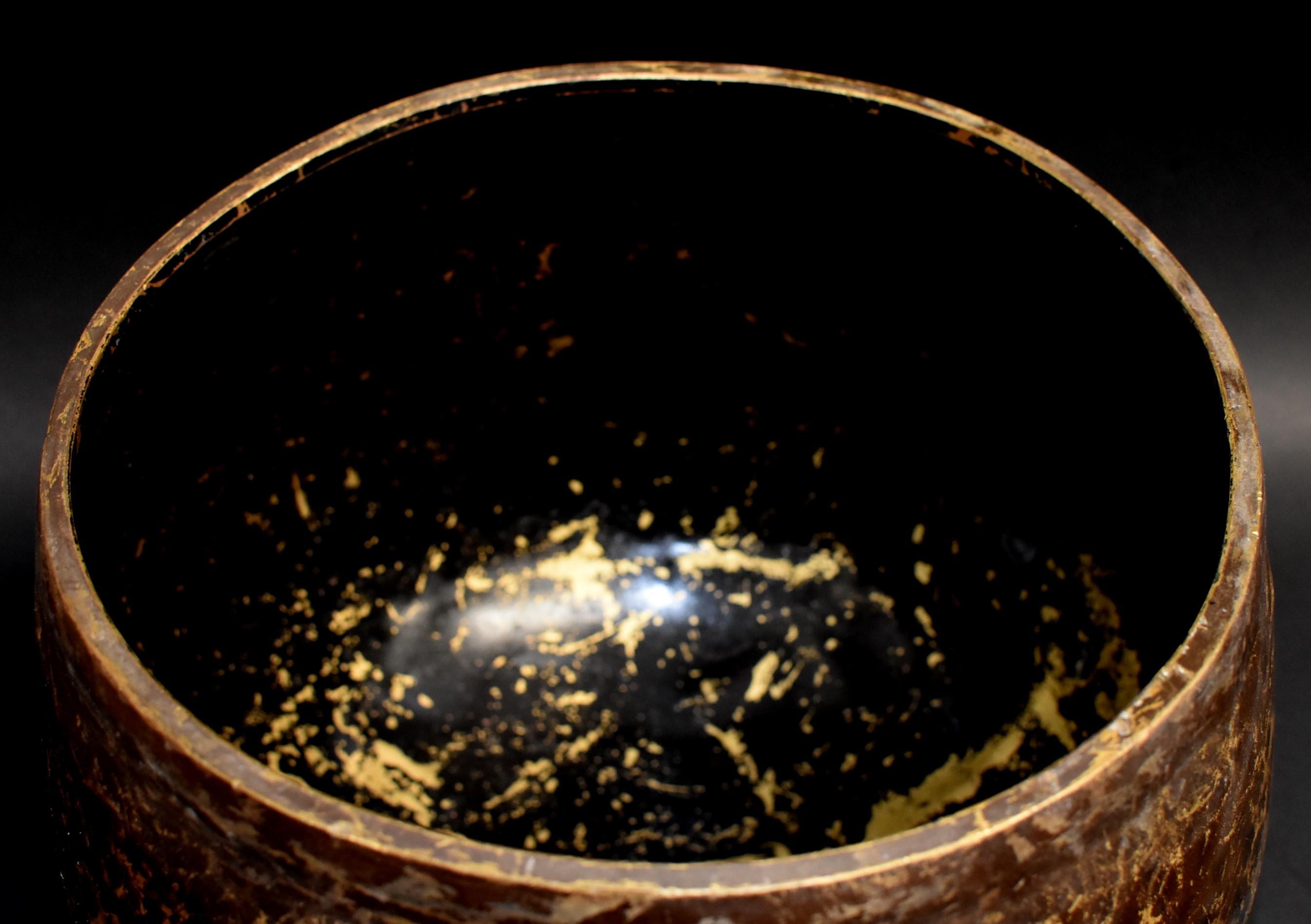 Japanese Antique Bronze Singing Bowl Hand-Hammered Large 1
