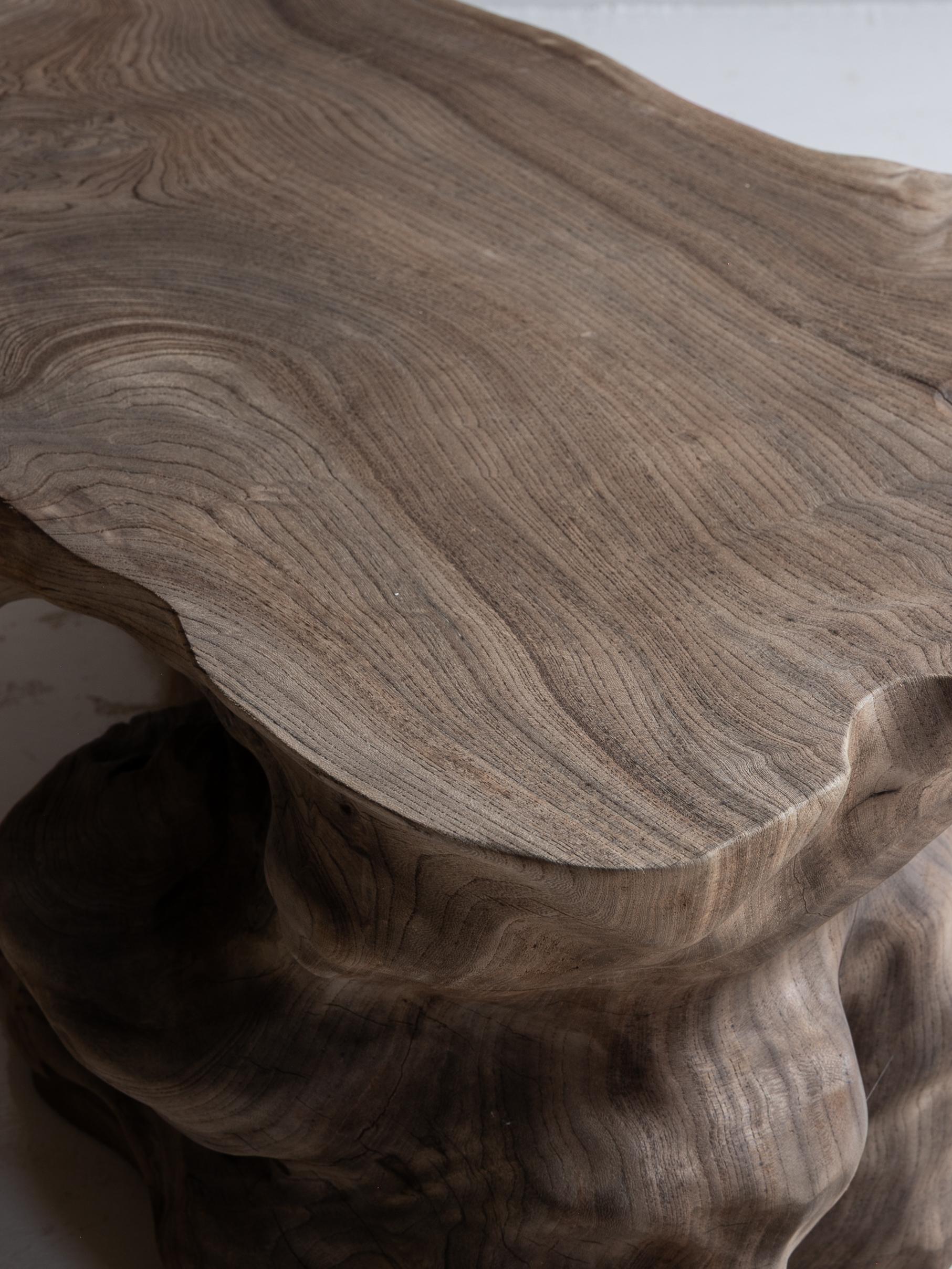 Antiquités japonaises Brutalist  Table basse 1900-1940 / Table d'appoint Wabi Sabi en vente 7