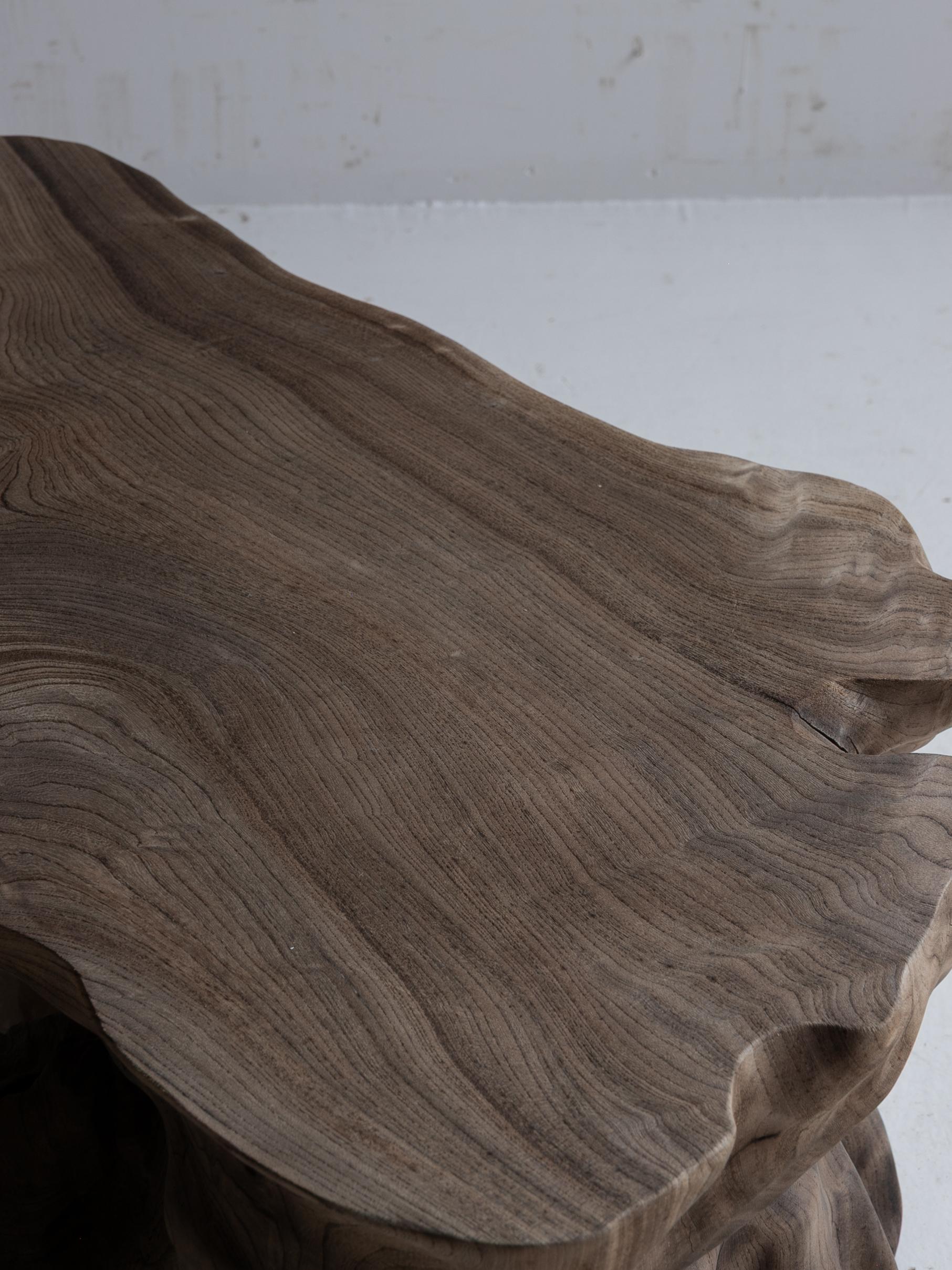 Antiquités japonaises Brutalist  Table basse 1900-1940 / Table d'appoint Wabi Sabi en vente 9