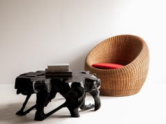 Japanese Antique Brutalist  Low Table 1900s-1940s / Side Table Wabi Sabi