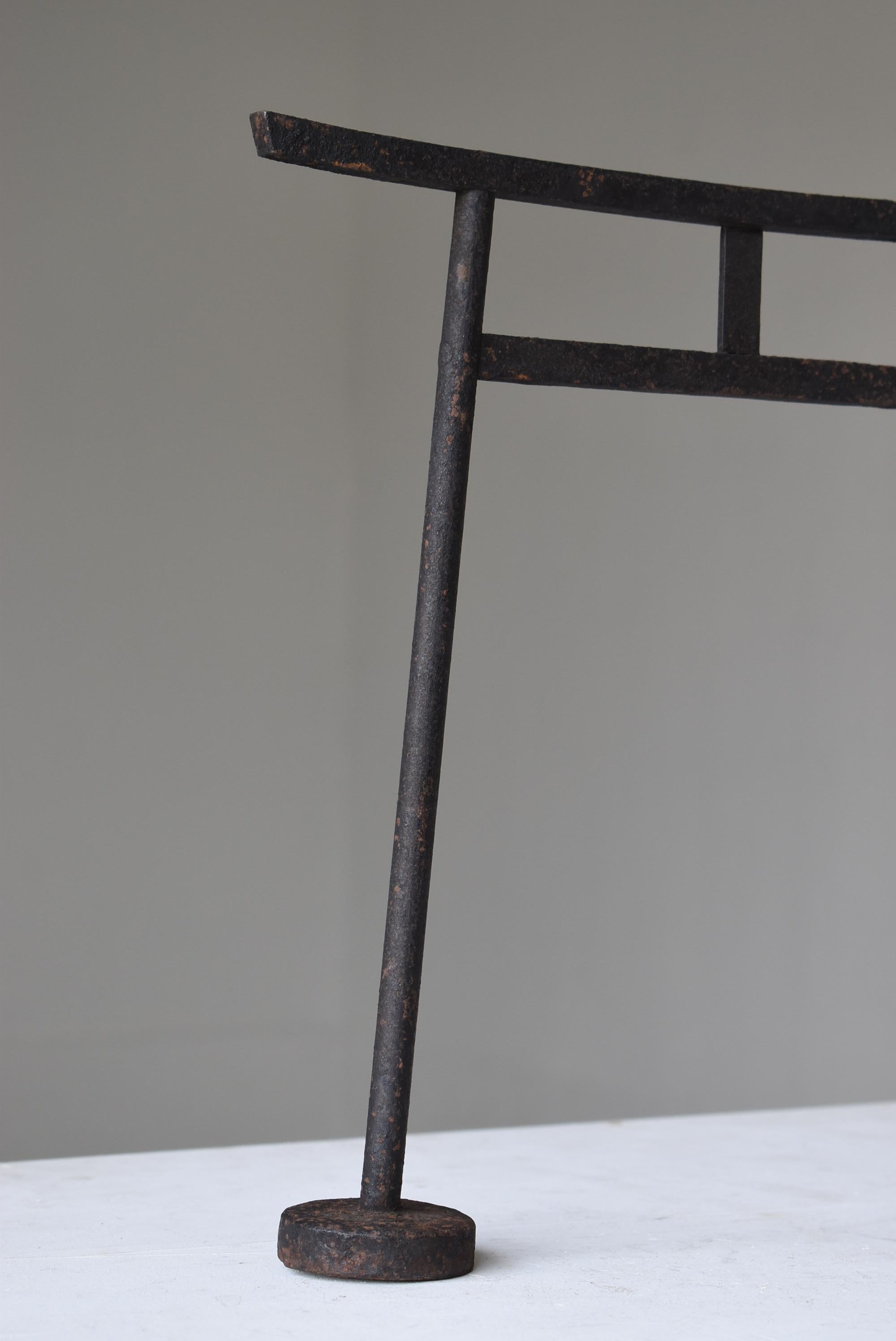 Japanese Antique Buddhist Art Iron Torii Gate 1900s-1940s / Wabi Sabi 4