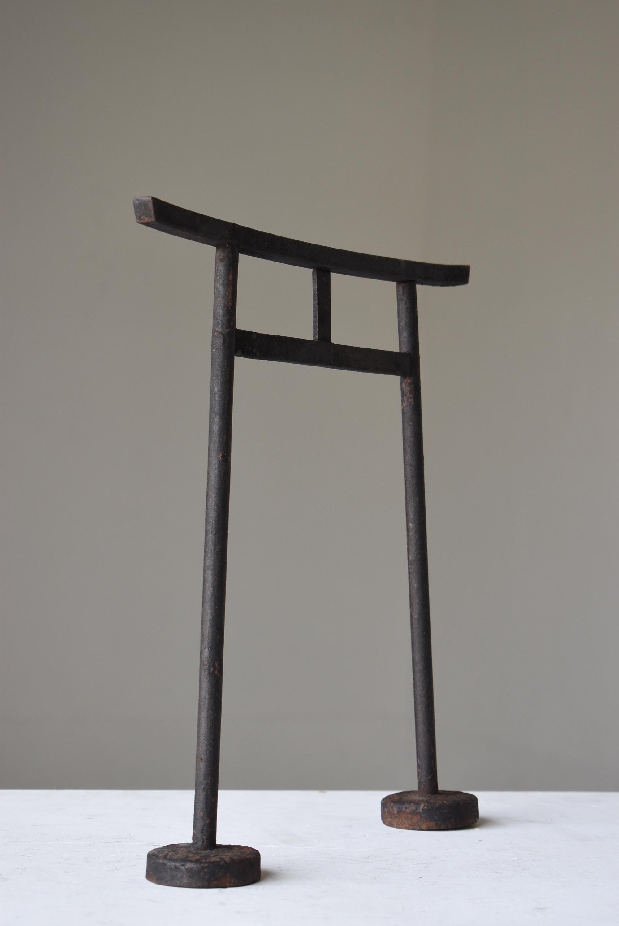 Japanese Antique Buddhist Art Iron Torii Gate 1900s-1940s / Wabi Sabi 6