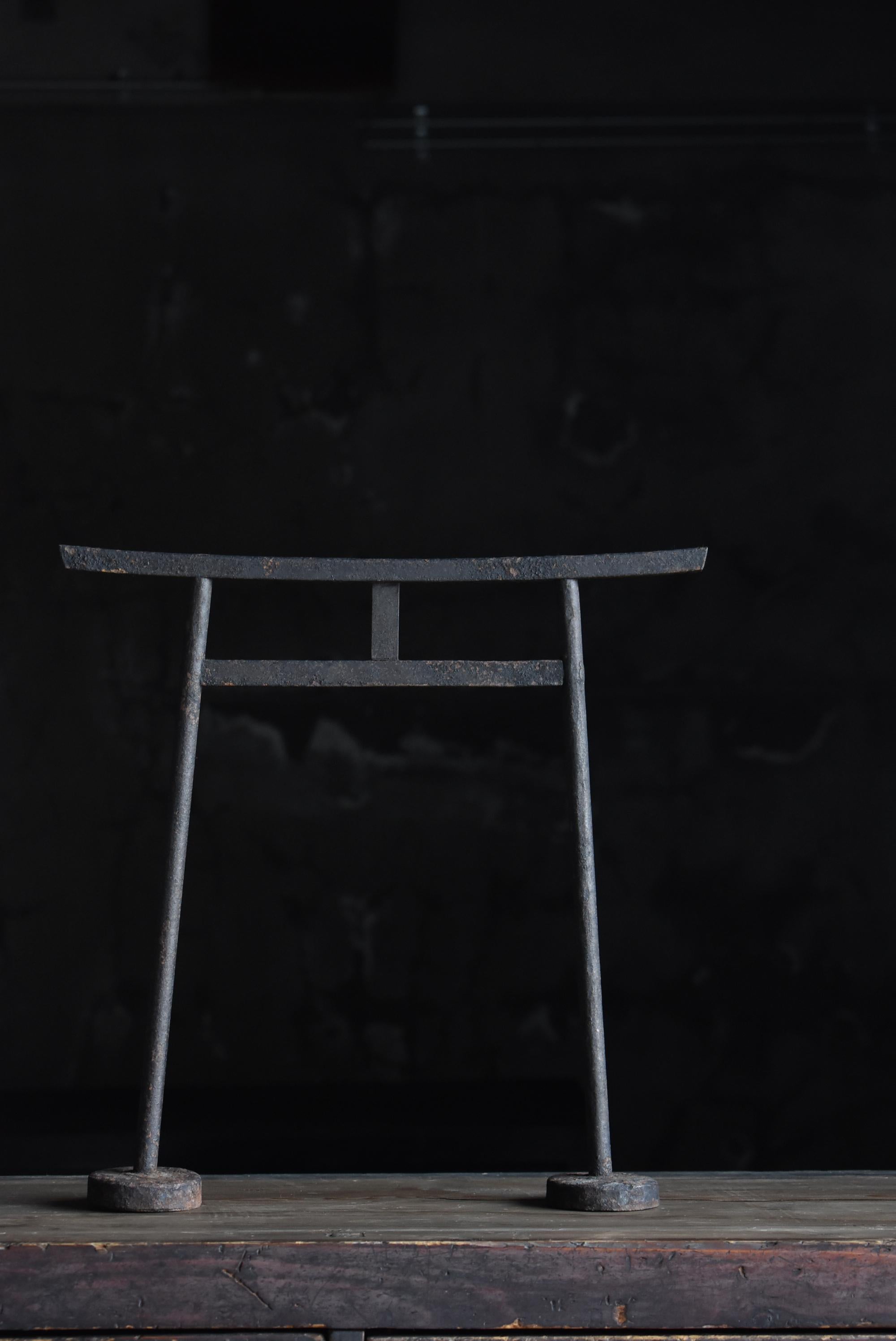 Japanese Antique Buddhist Art Iron Torii Gate 1900s-1940s / Wabi Sabi 12
