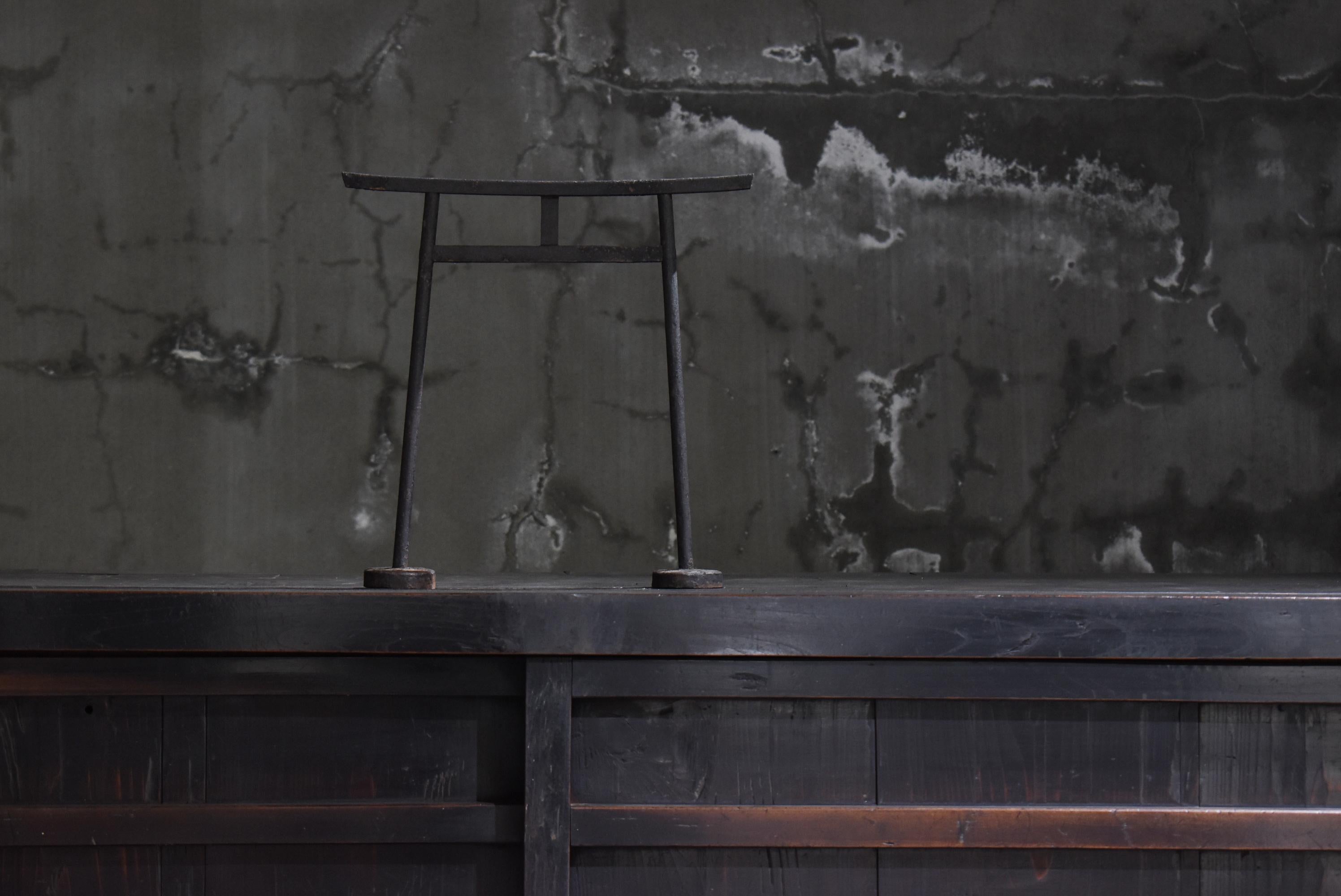 Metalwork Japanese Antique Buddhist Art Iron Torii Gate 1900s-1940s / Wabi Sabi