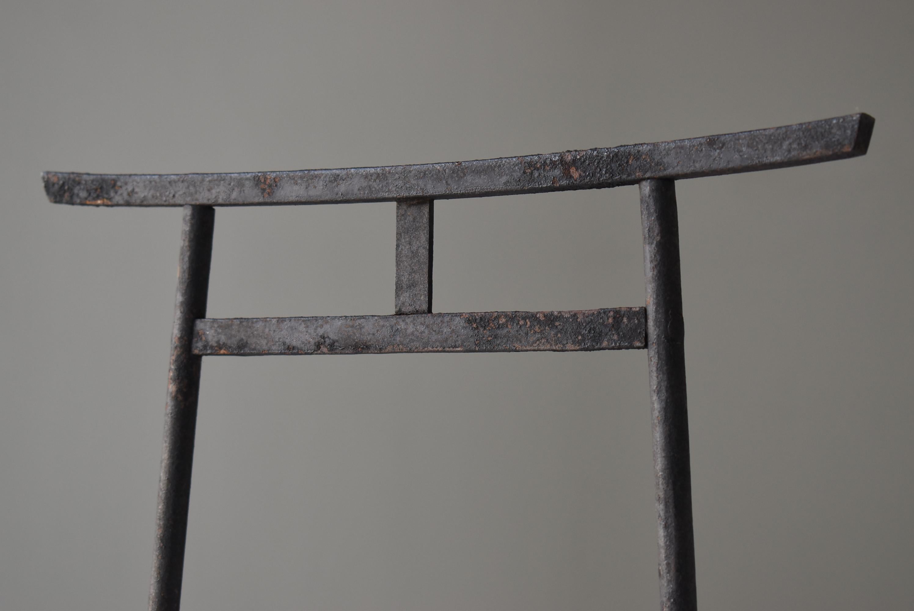 20th Century Japanese Antique Buddhist Art Iron Torii Gate 1900s-1940s / Wabi Sabi