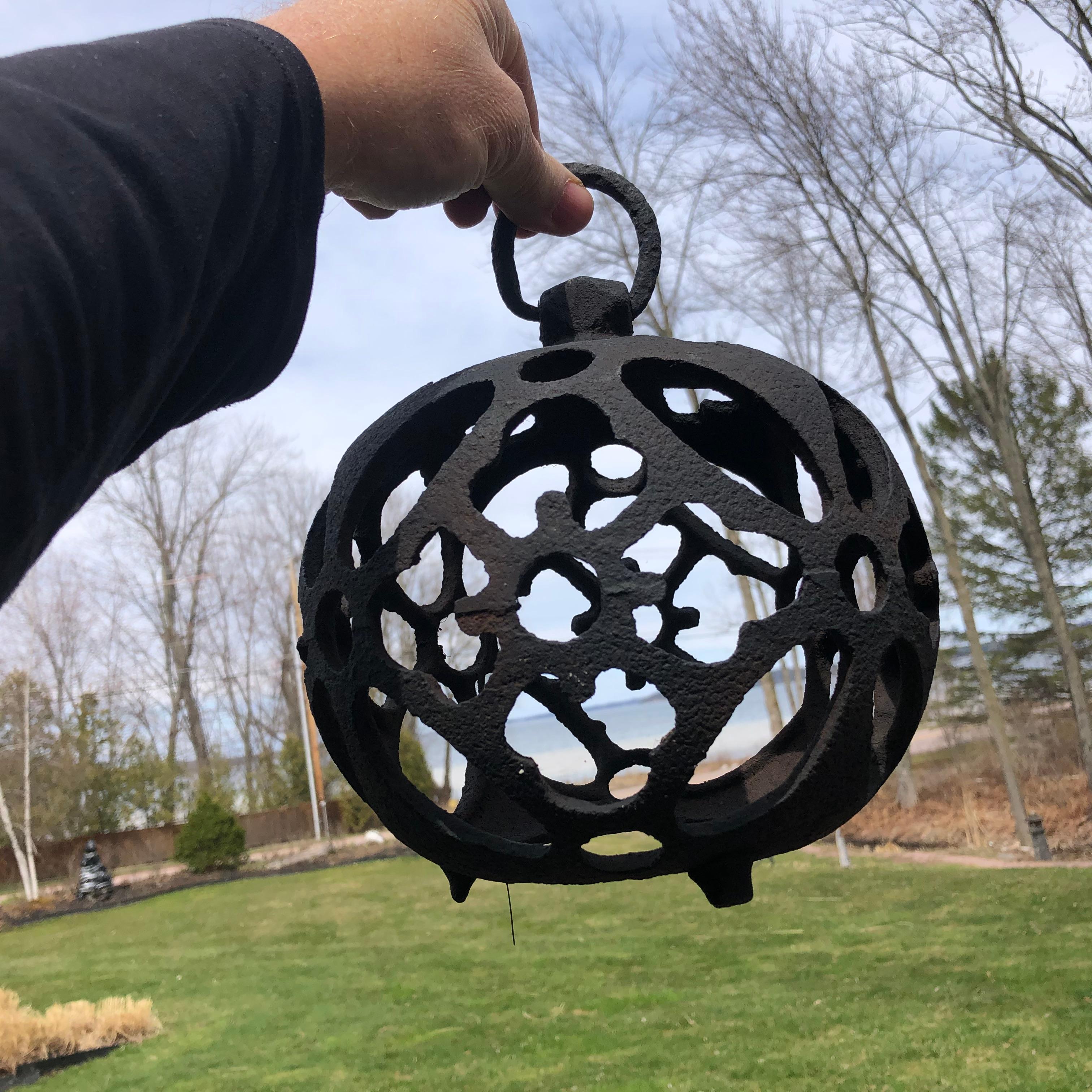 From our recent Japanese acquisitions

Unique antique lantern find & comes with its bonus 84 inch suspension chain. 

This thick and sturdy hand cast lantern is only the second one of these we have seen in over ten years of handling Fine