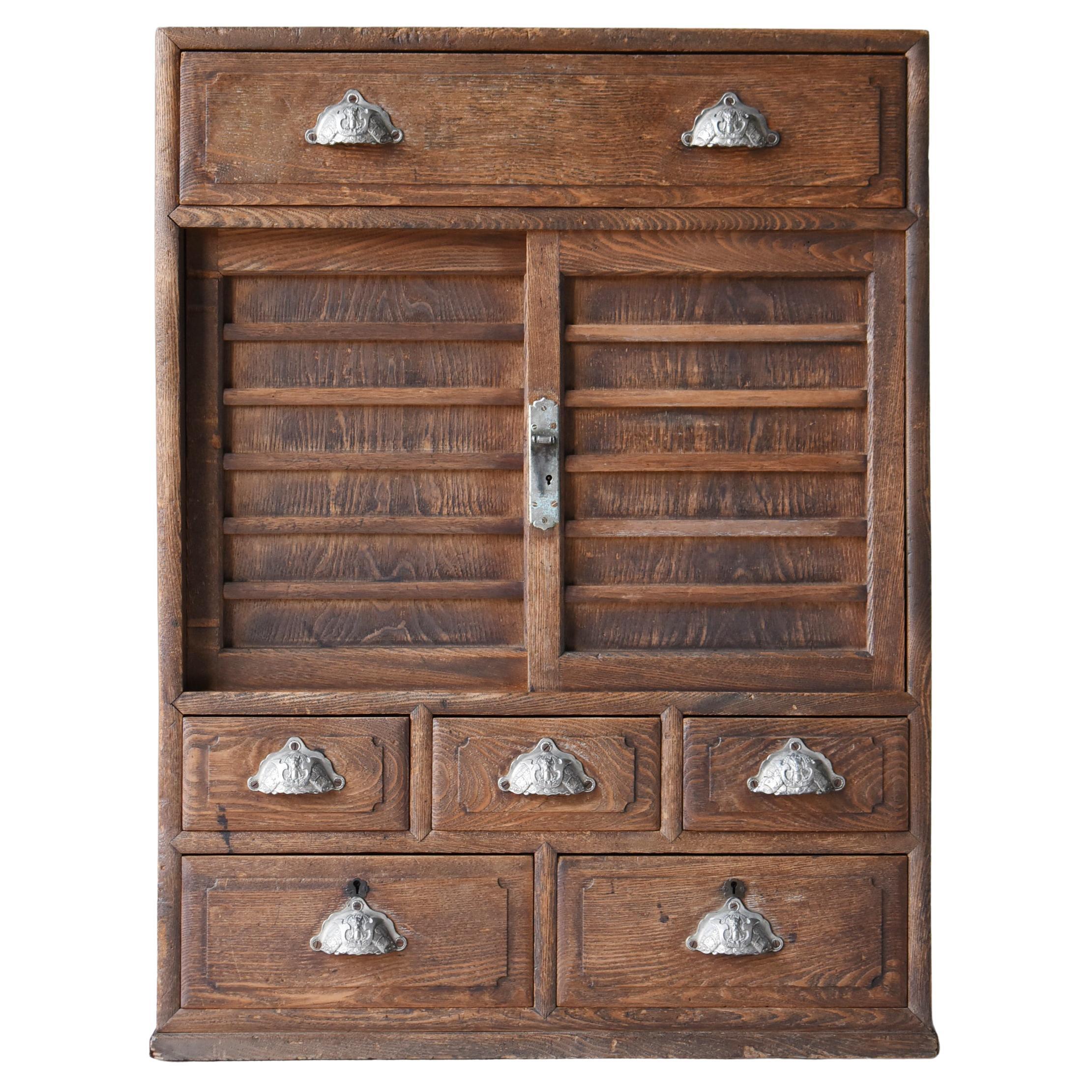 Japanese Antique Cabinet 1912s-1926s / Tansu Chest of Drawer Sideboard Wabisabi