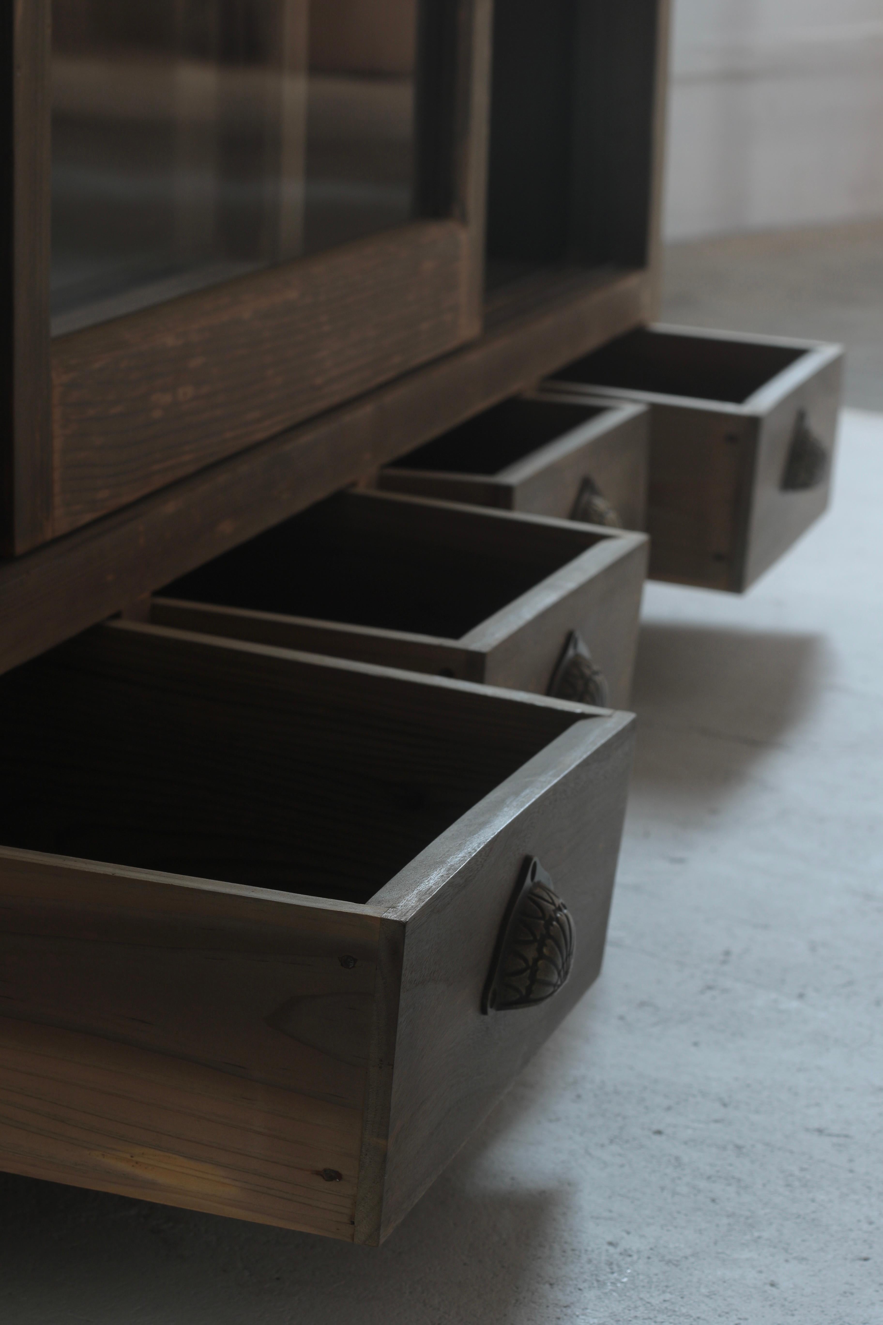 Wood Japanese Antique Cabinet / Storage / Taisho Period / WabiSabi Japandi