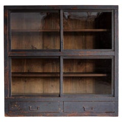 Mobile antico giapponese con lacca nera Urushi, epoca Meiji '1868-1912', Wabi