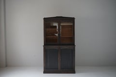 Japanese Antique Cabinet with Brass Handles, 1920s–1940s, Japandi Wabi-Sabi