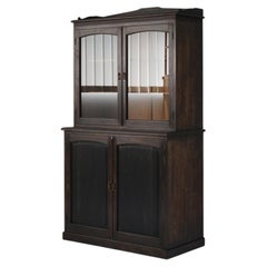 Japanese Antique Cabinet with Brass Handles, 1920s–1940s, Japandi Wabi-Sabi