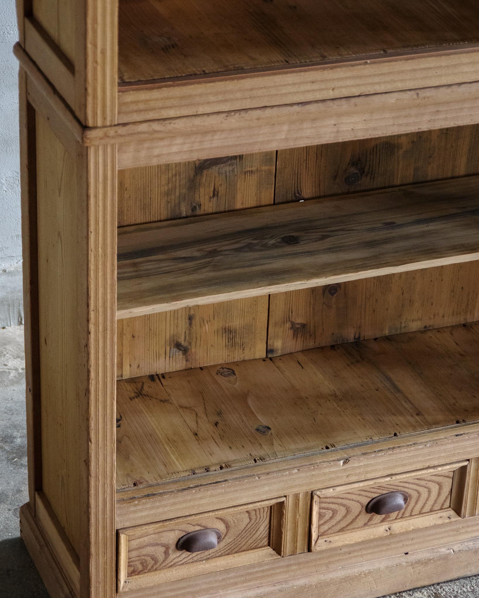 Japanese Antique Cabinet with Glass Doors, Taisho Era '1912-1926', Wabi Sabi 14