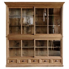 Japanese Antique Cabinet with Glass Doors, Taisho Era '1912-1926', Wabi Sabi