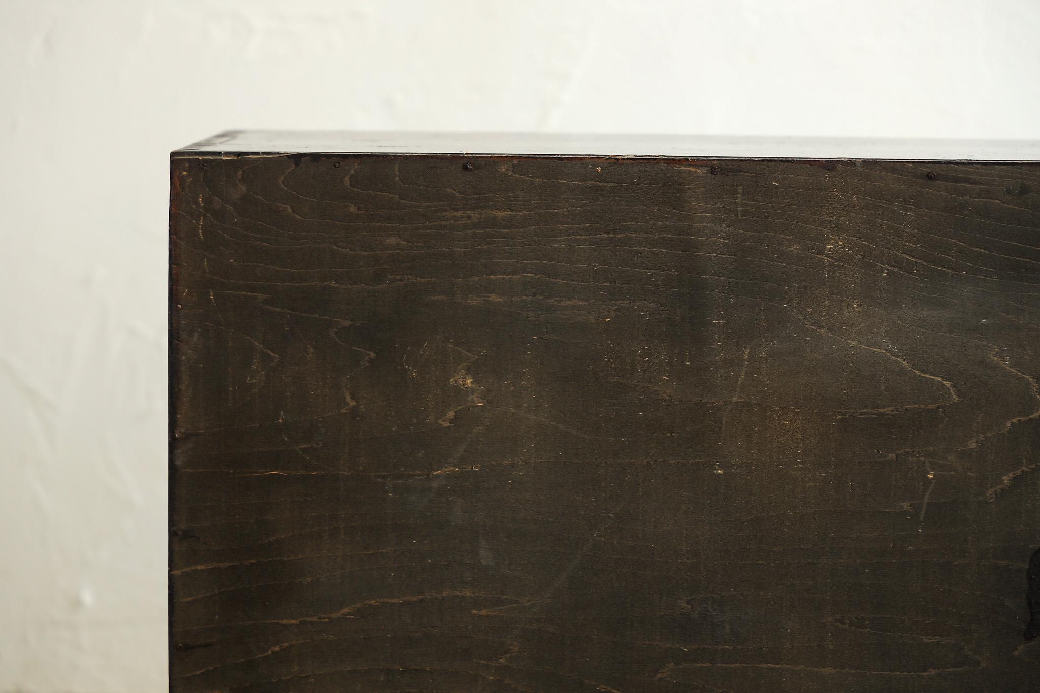 Armario antiguo japonés con puertas de celosía de madera, Wabi Sabi, Japandi en venta 7