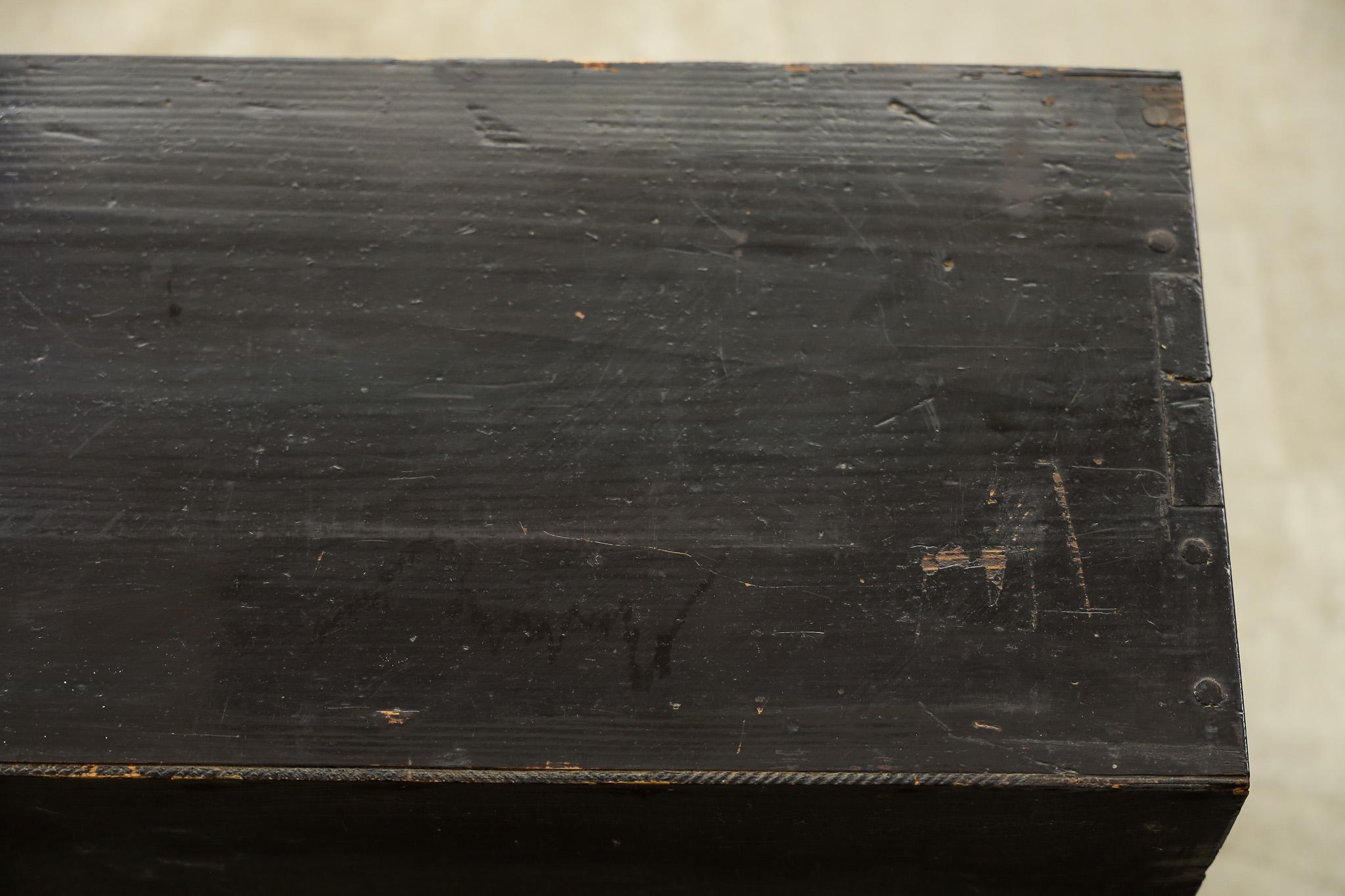 Armario antiguo japonés con puertas de celosía de madera, Wabi Sabi, Japandi en venta 9