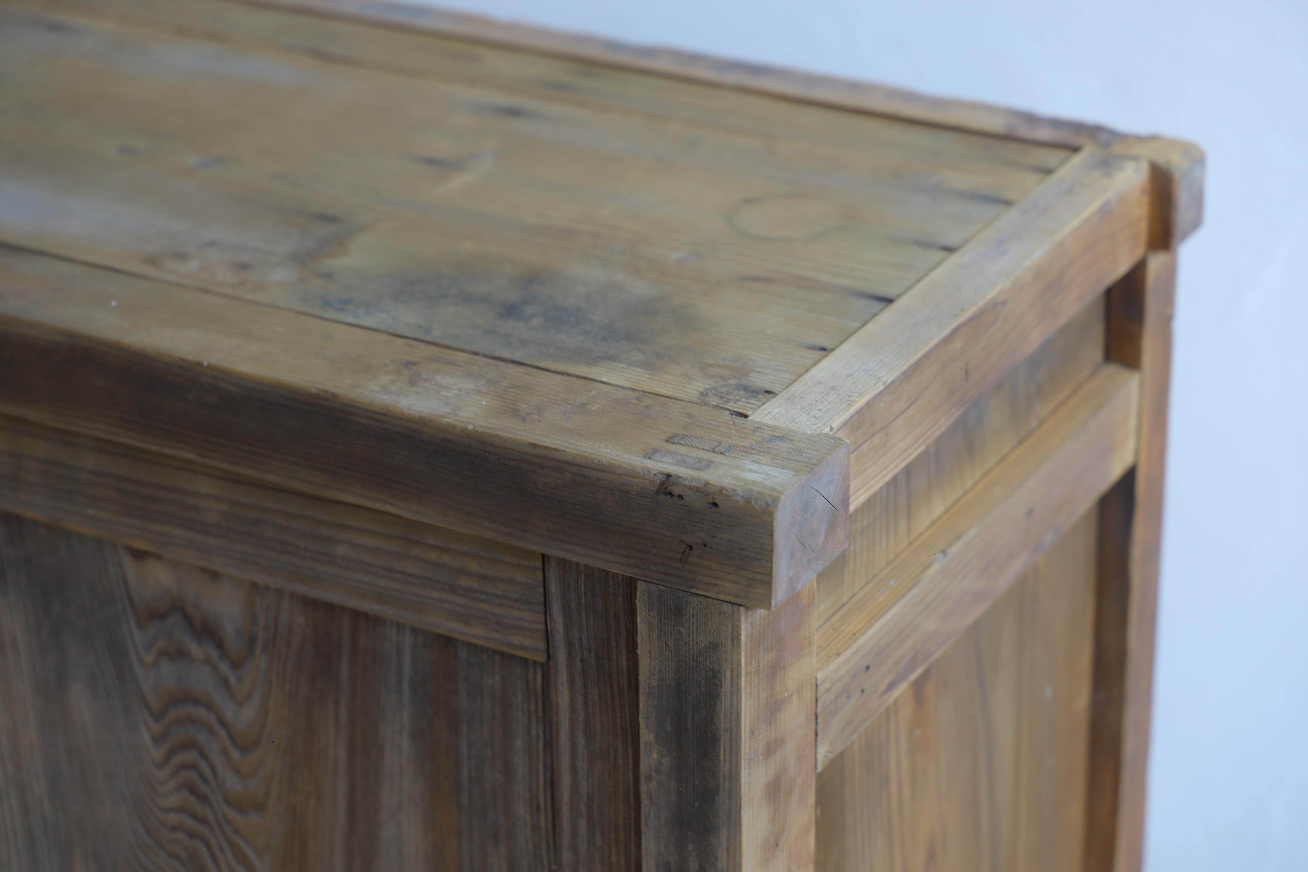 Wood Japanese Antique Cabinets, Wabi Sabi, Japandi For Sale