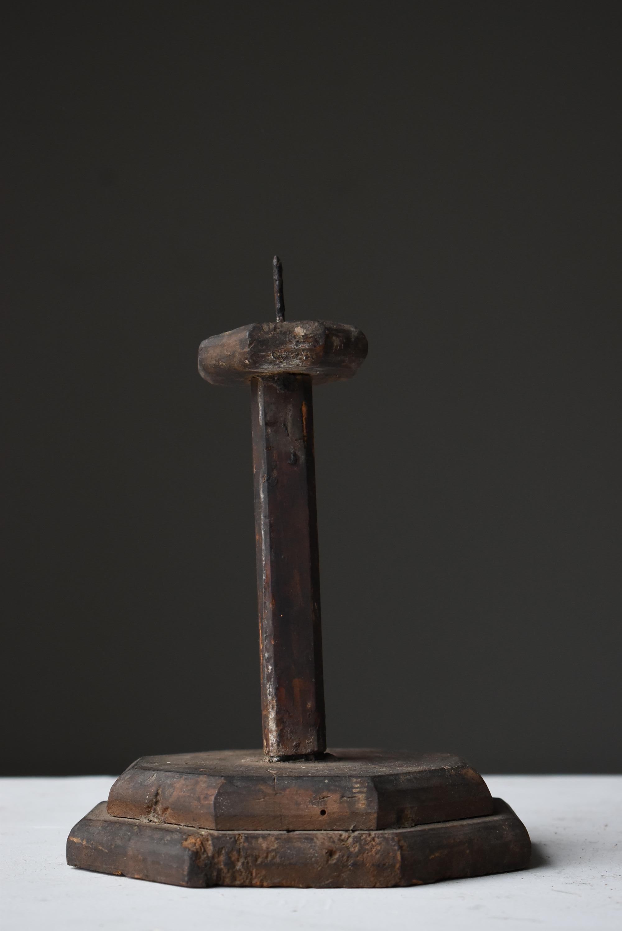 Japanese Antique Candle Stick 1800s-1860s / Wabi Sabi Object Figurine 2
