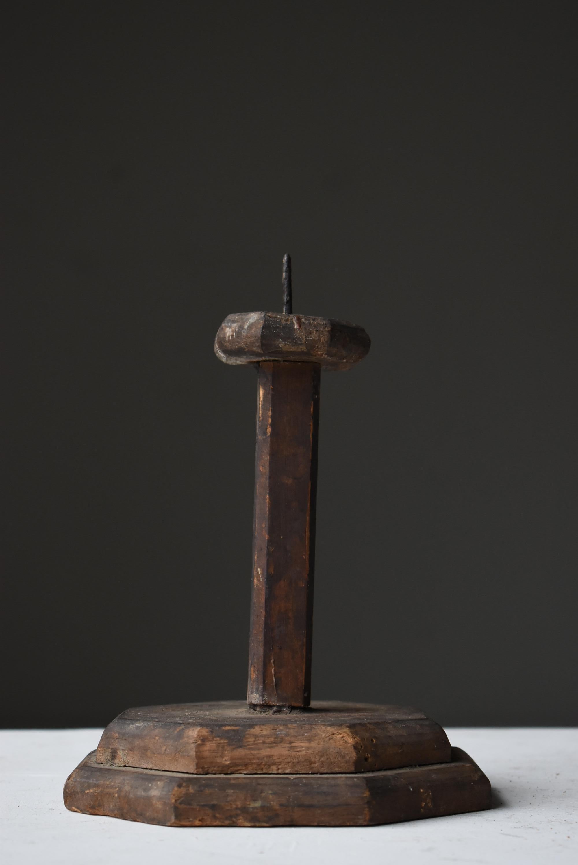 Japanese Antique Candle Stick 1800s-1860s / Wabi Sabi Object Figurine 3