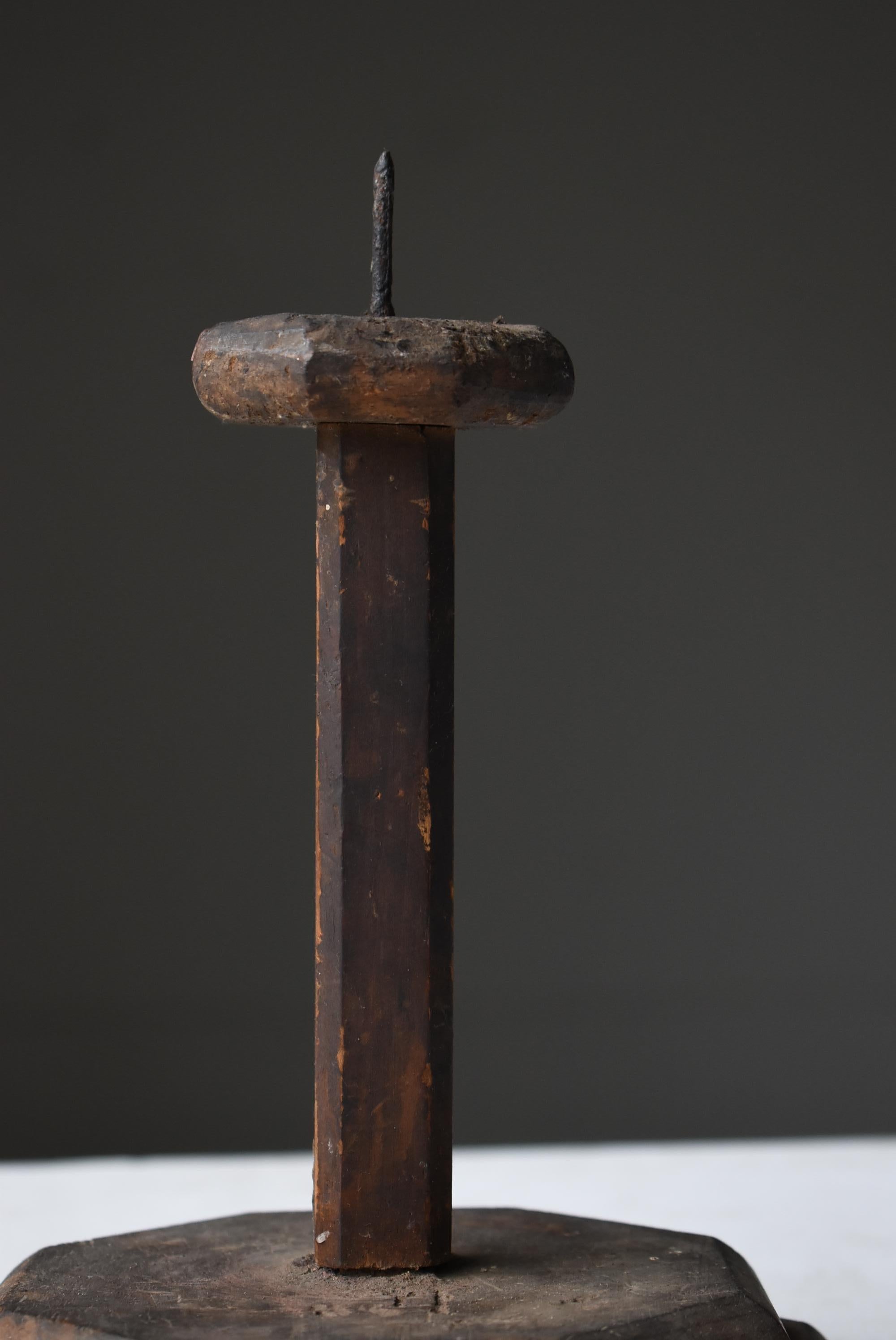 Japanned Japanese Antique Candle Stick 1800s-1860s / Wabi Sabi Object Figurine
