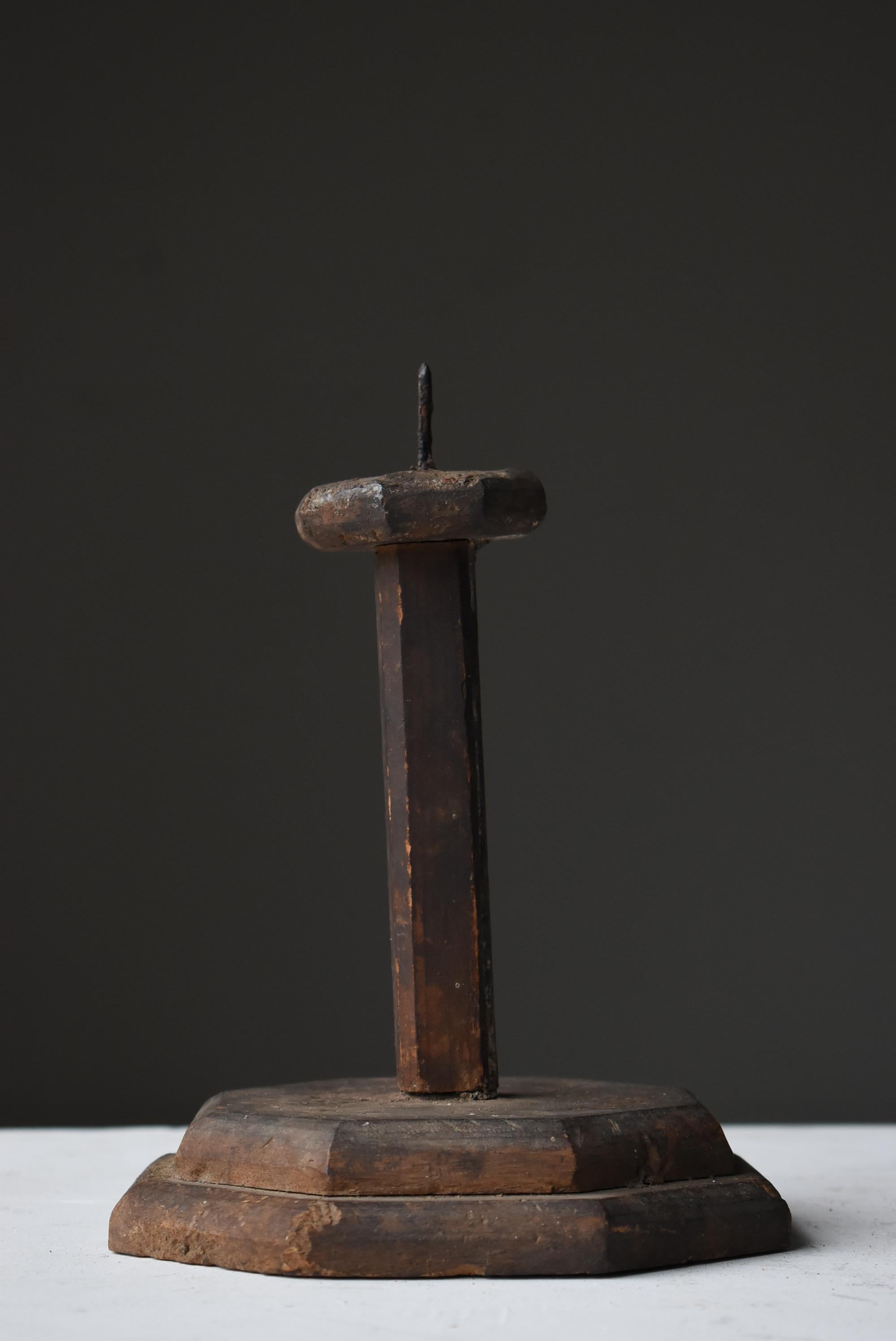 Japanese Antique Candle Stick 1800s-1860s / Wabi Sabi Object Figurine 1
