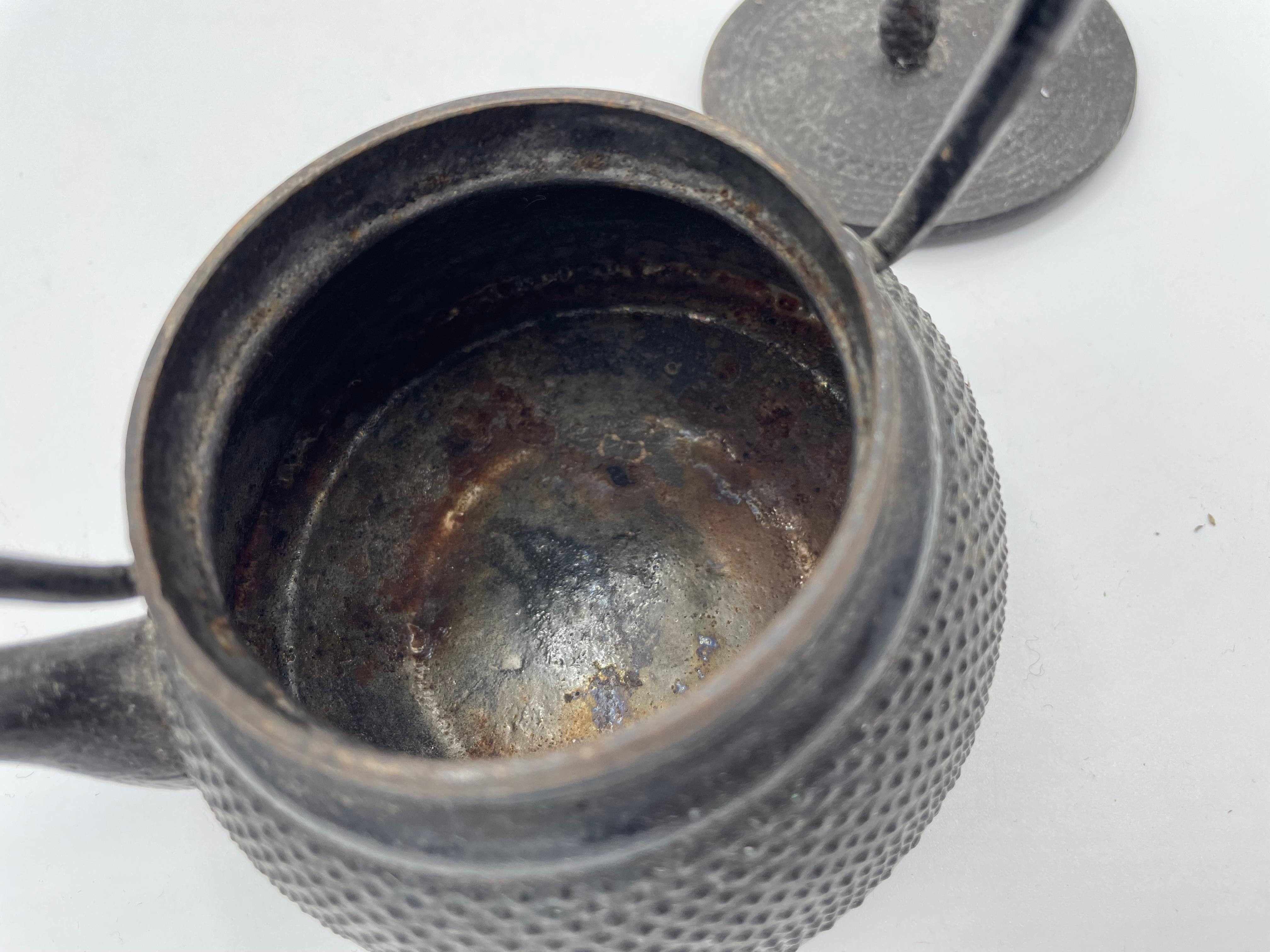 Japanische antike Gusseisen-Teekanne 'Dot' 1980er Jahre (Ende des 20. Jahrhunderts) im Angebot