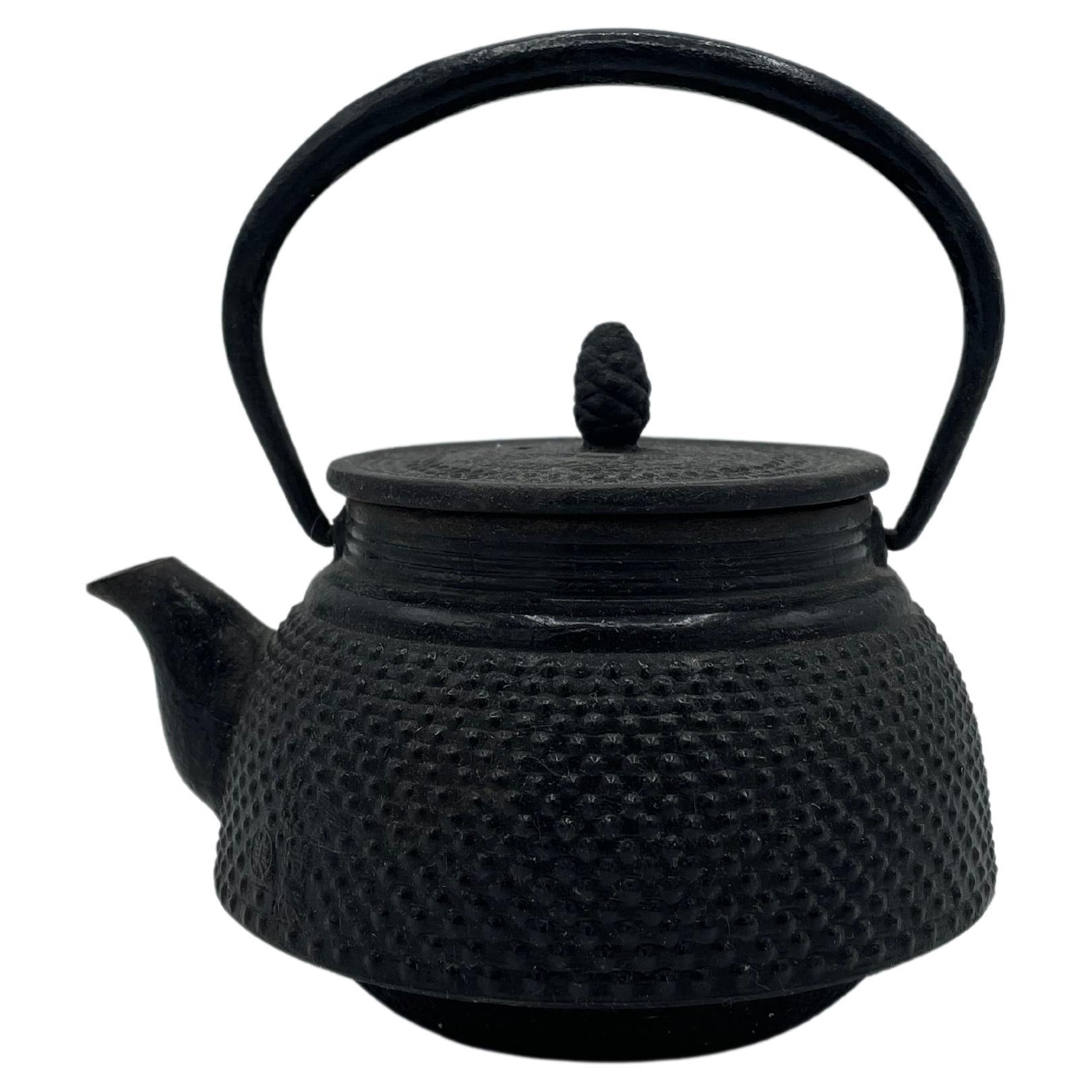 Japanese Antique Cast-Iron Tea Pot 'Dot' 1980s For Sale