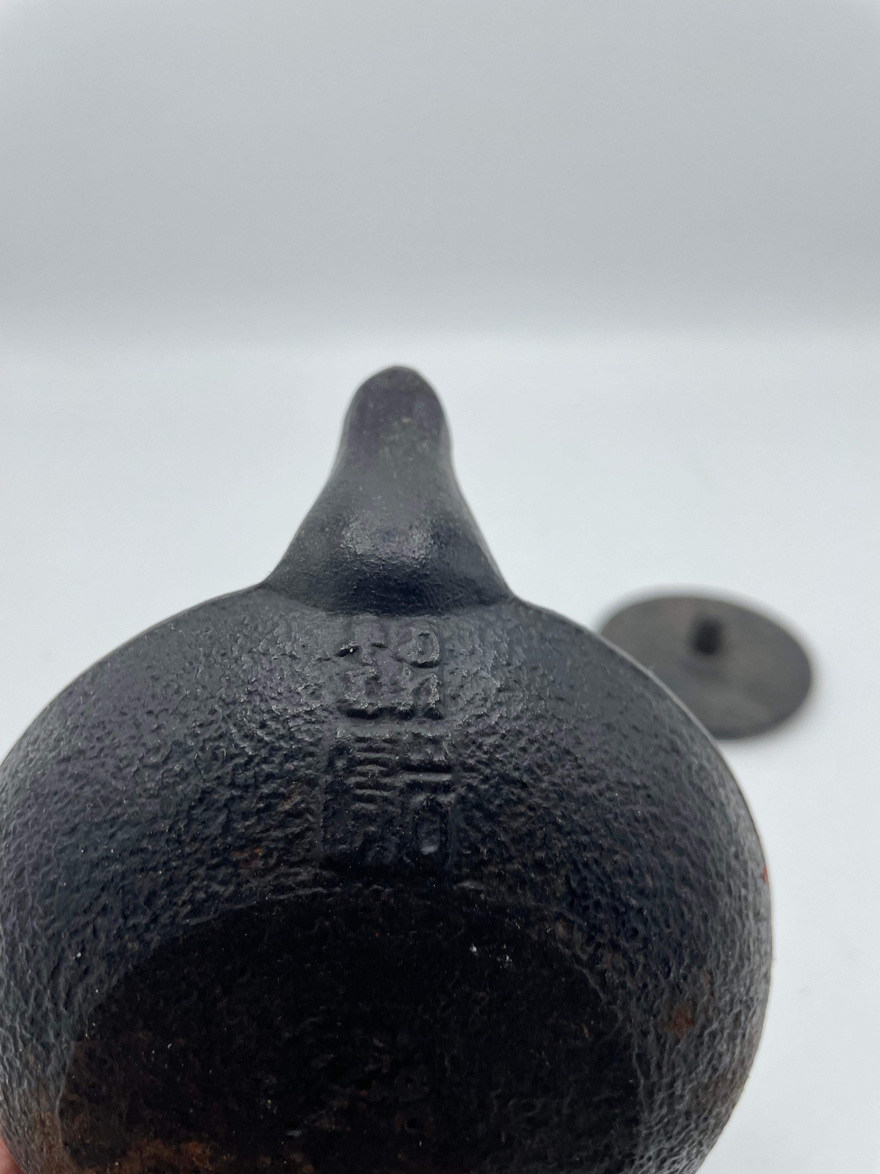 Japanese Antique Cast-Iron Tea Pot 'Hexagon' 1980s For Sale 2