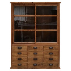 Japanese Antique Cedar Storage Cabinet, 1930s–1940s, Japandi Wabi-Sabi