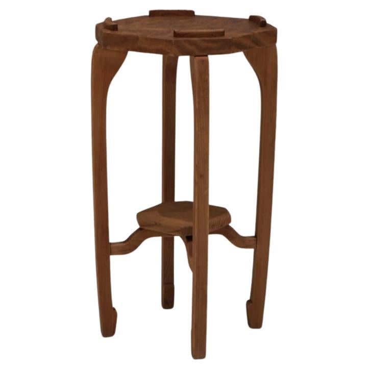 Japanese Antique Cedar 
Zelkova Flower Stand, 1940s–1960s, Japandi Wabi-Sabi