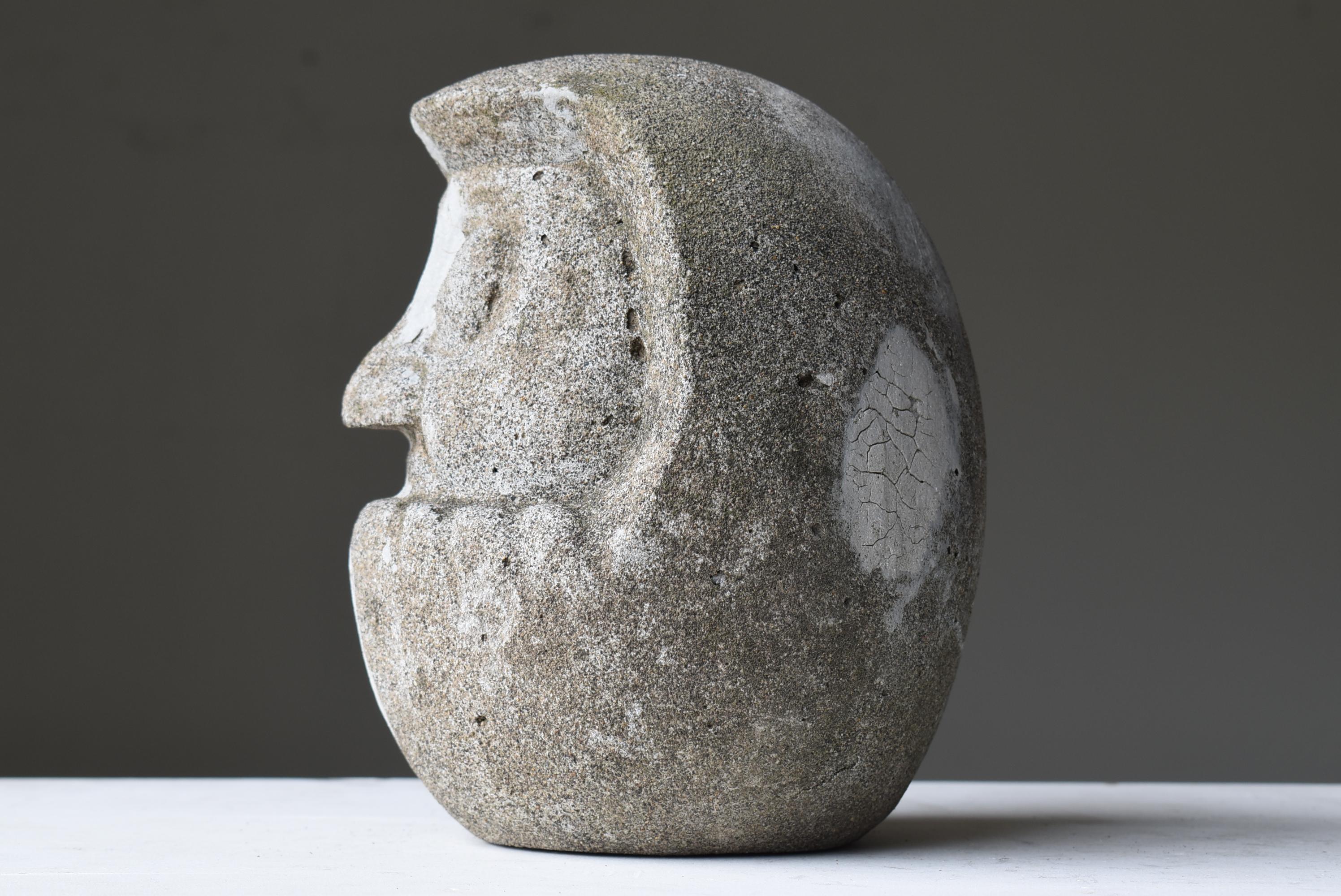 Japanese Antique Cement Daruma 1860s-1920s / Sculpture Wabi Sabi 7