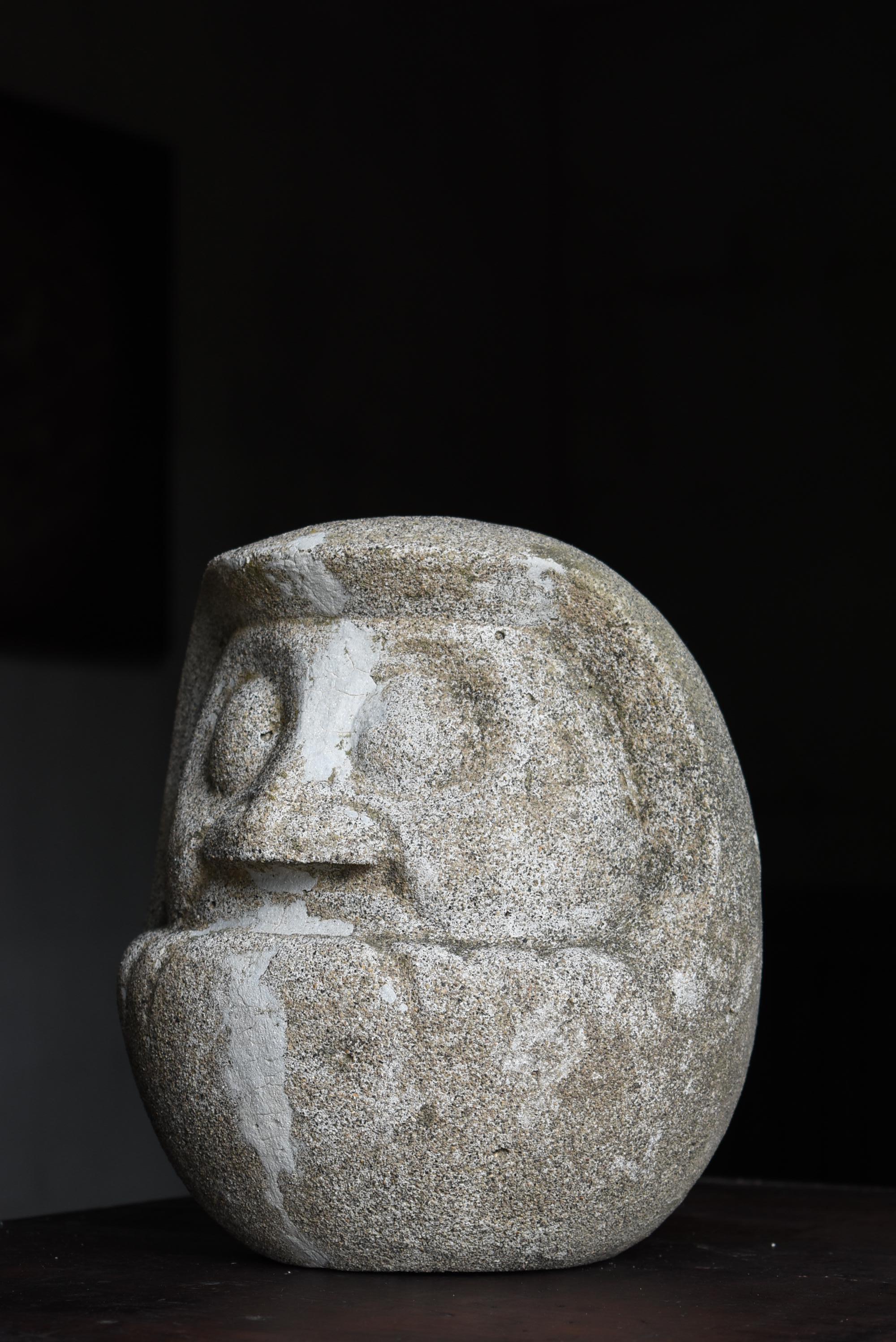 Japanese Antique Cement Daruma 1860s-1920s / Sculpture Wabi Sabi 10